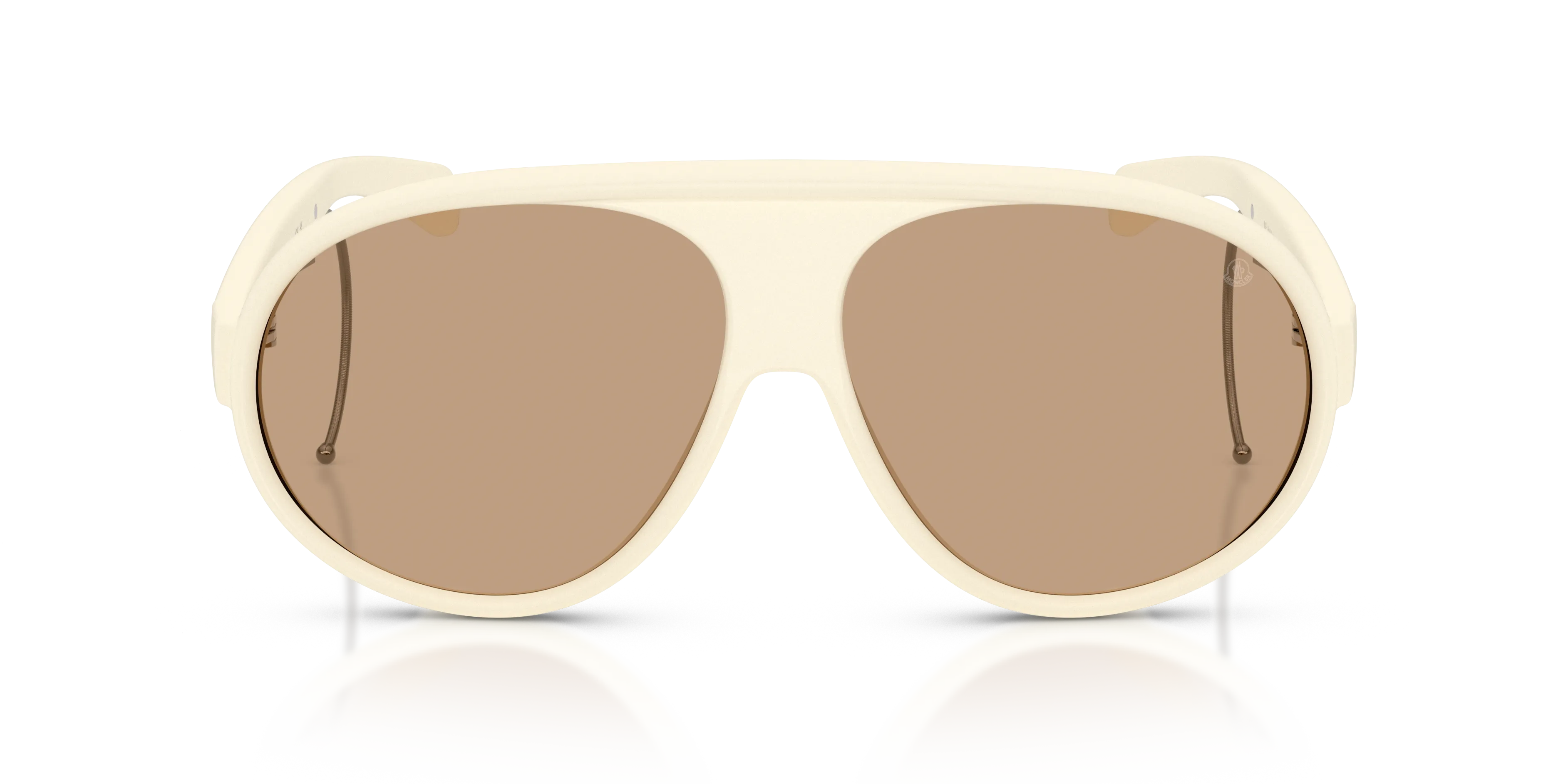 Moncler ME8007U VANTAJ 500263 Occhiali da sole Iniettato Bianco Marrone Pilot Normale - immagine 3