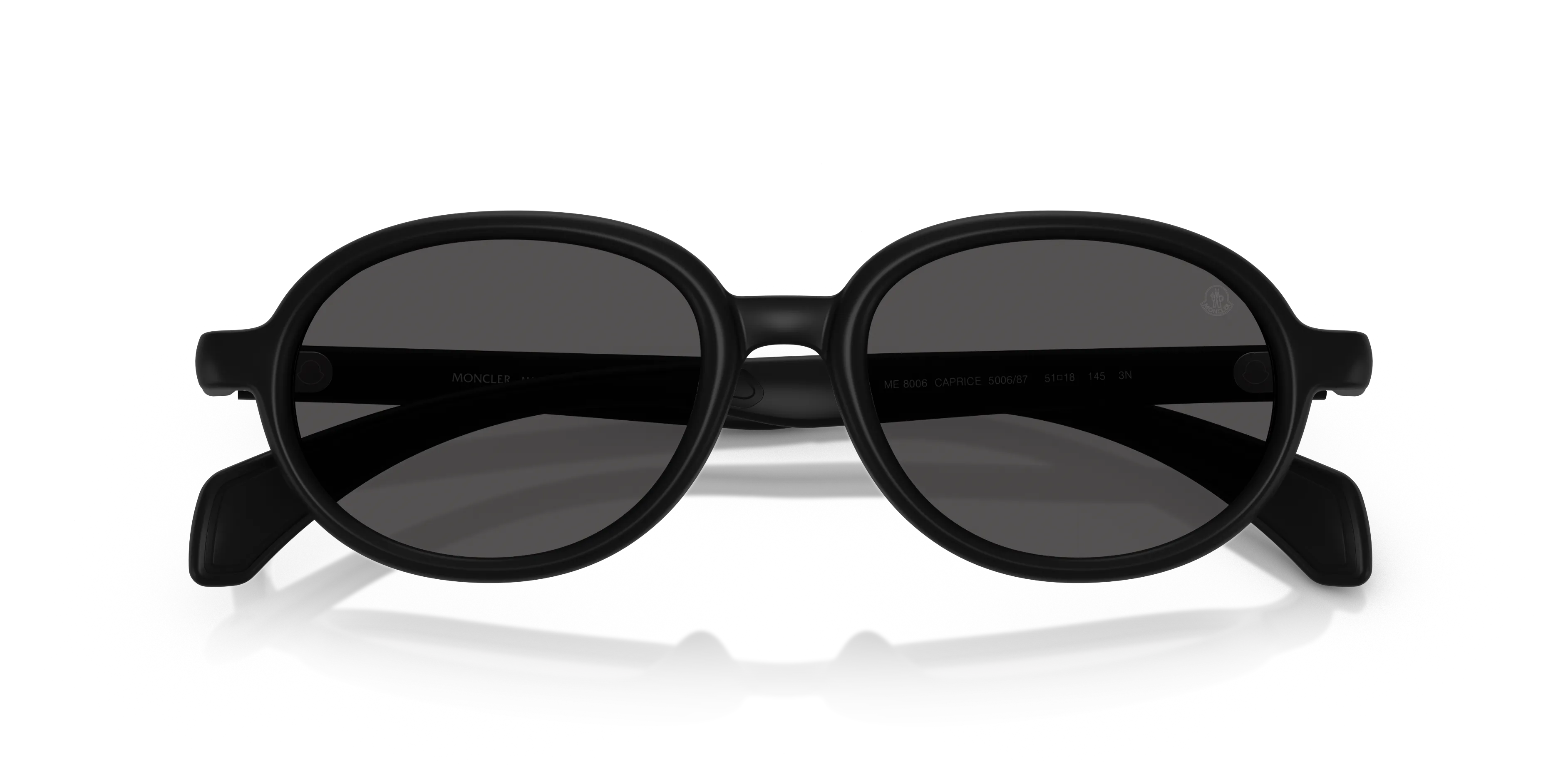 Moncler ME8006 CAPRICE 500687 Occhiali da sole Iniettato Nero Grigio Rotonda Normale - immagine 2