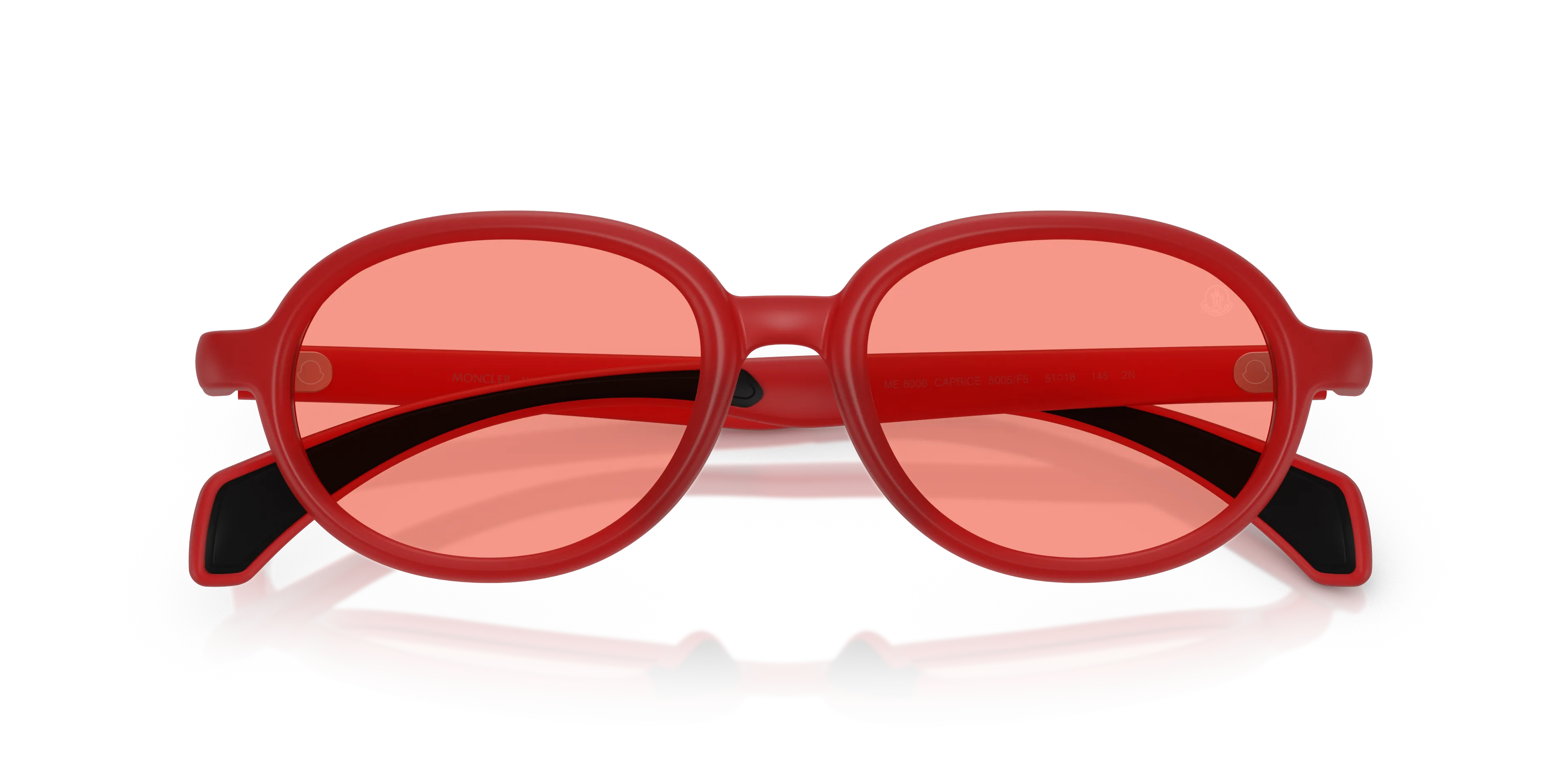 Moncler ME8006 CAPRICE 5005F5 Occhiali da sole Iniettato Rosso Rosa Rotonda Normale - immagine 2