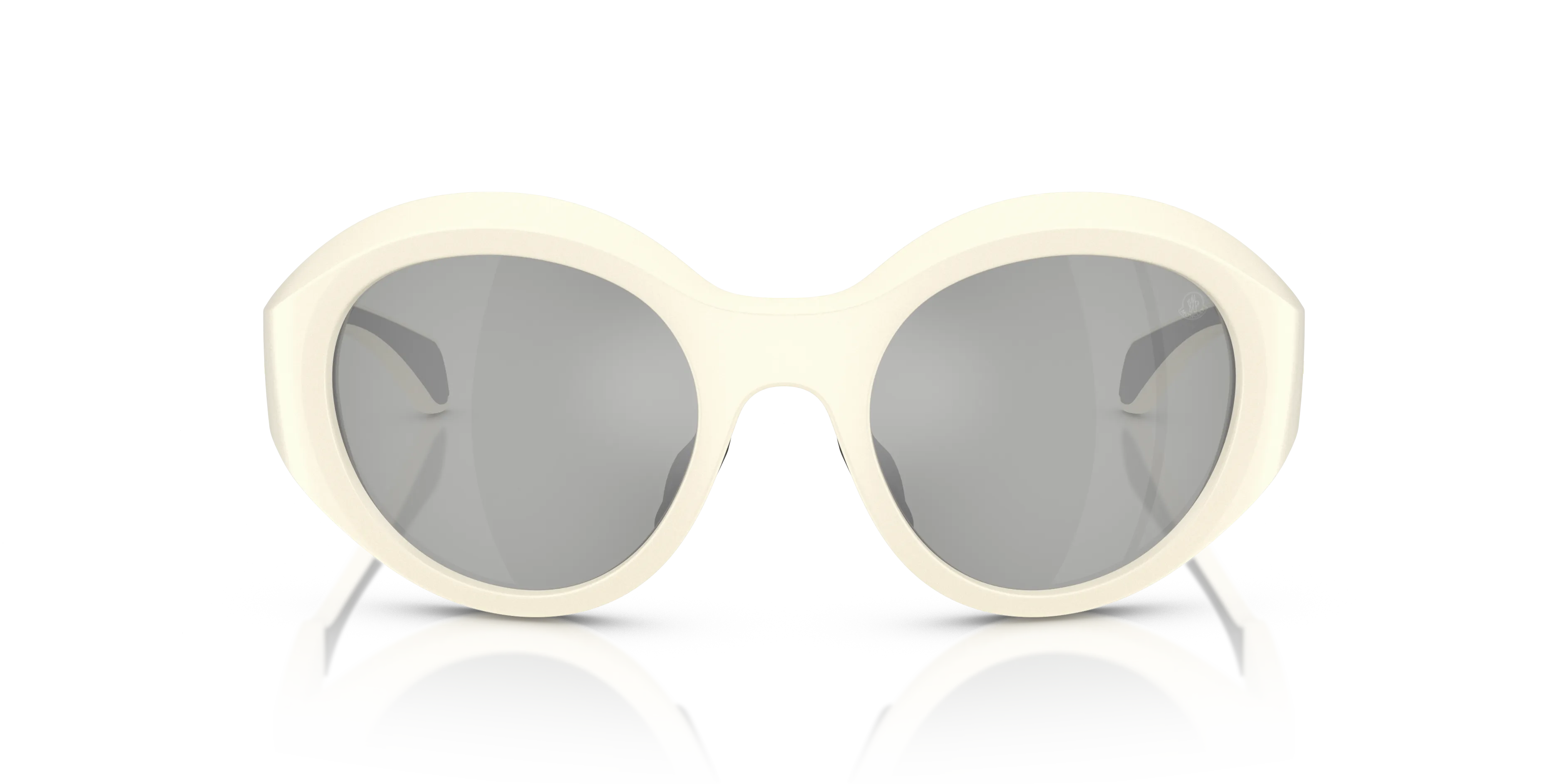 Moncler ME8005 FUTURO 50028V Occhiali da sole Iniettato Bianco Grigio Rotonda Specchiate - immagine 3