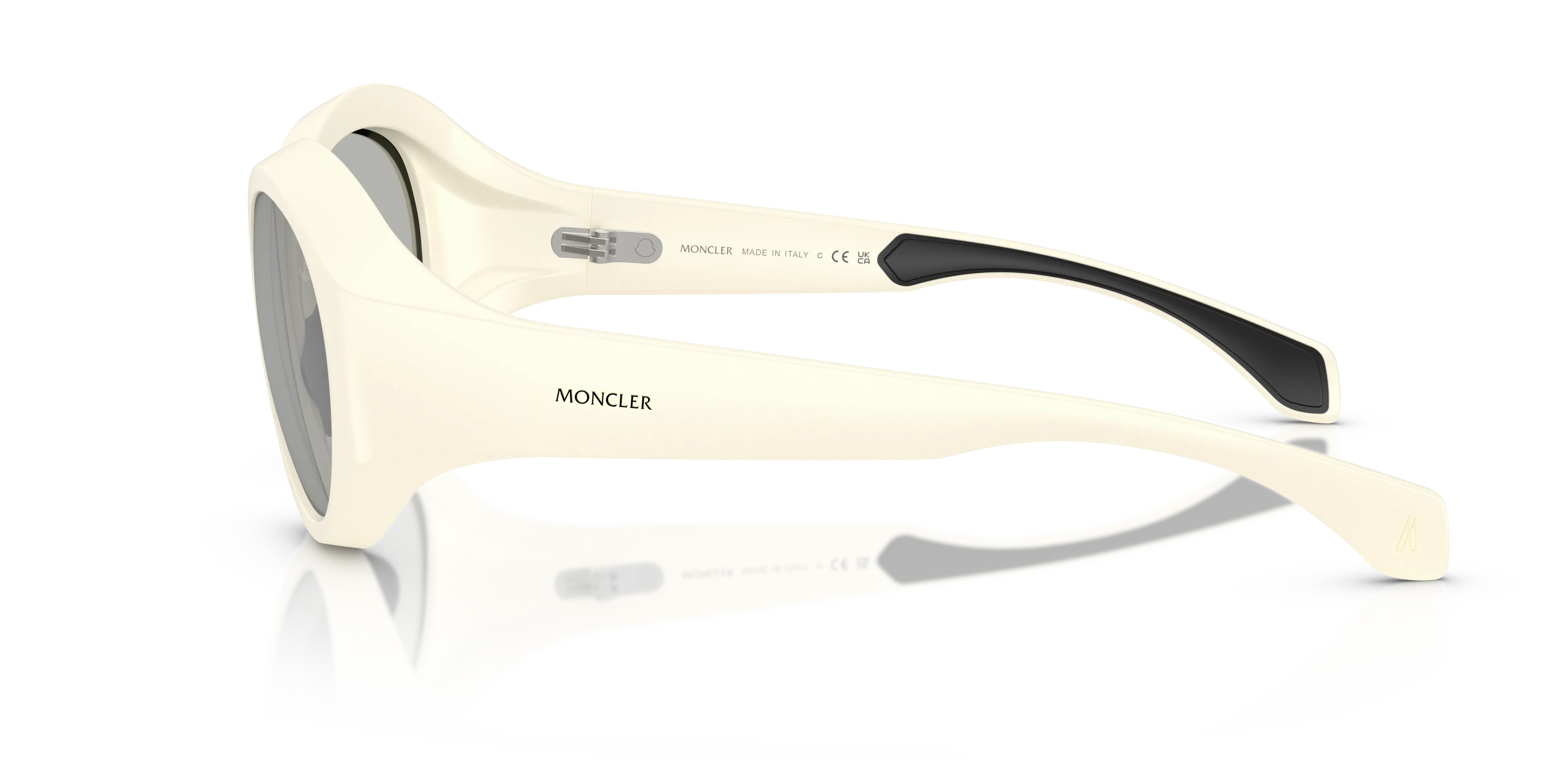 Moncler ME8005 FUTURO 50028V Occhiali da sole Iniettato Bianco Grigio Rotonda Specchiate - immagine 4