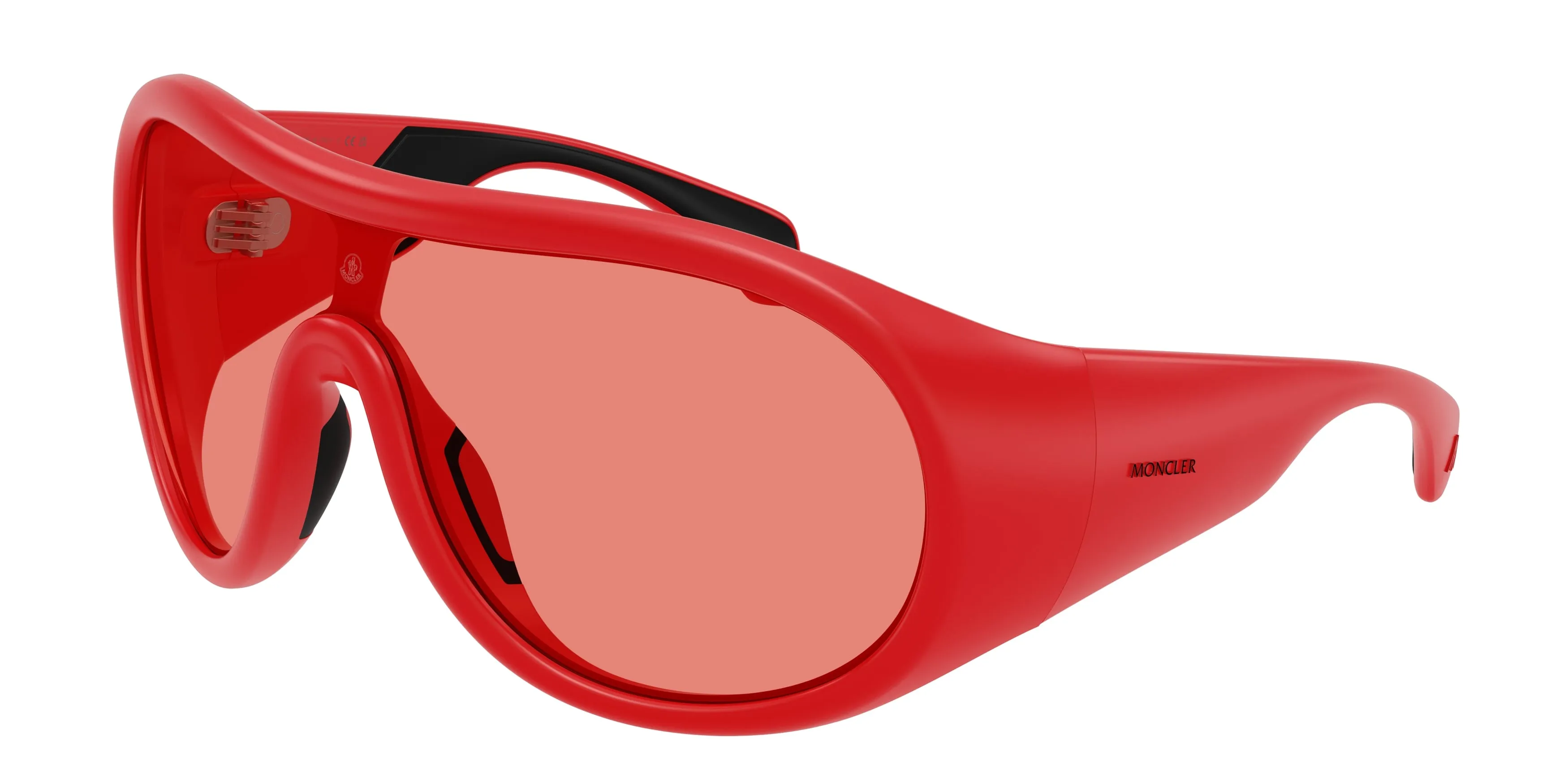 Moncler ME8004 CLOCHE 501784 Occhiali da sole Iniettato Rosso Rosso Pilot Normale - immagine 1