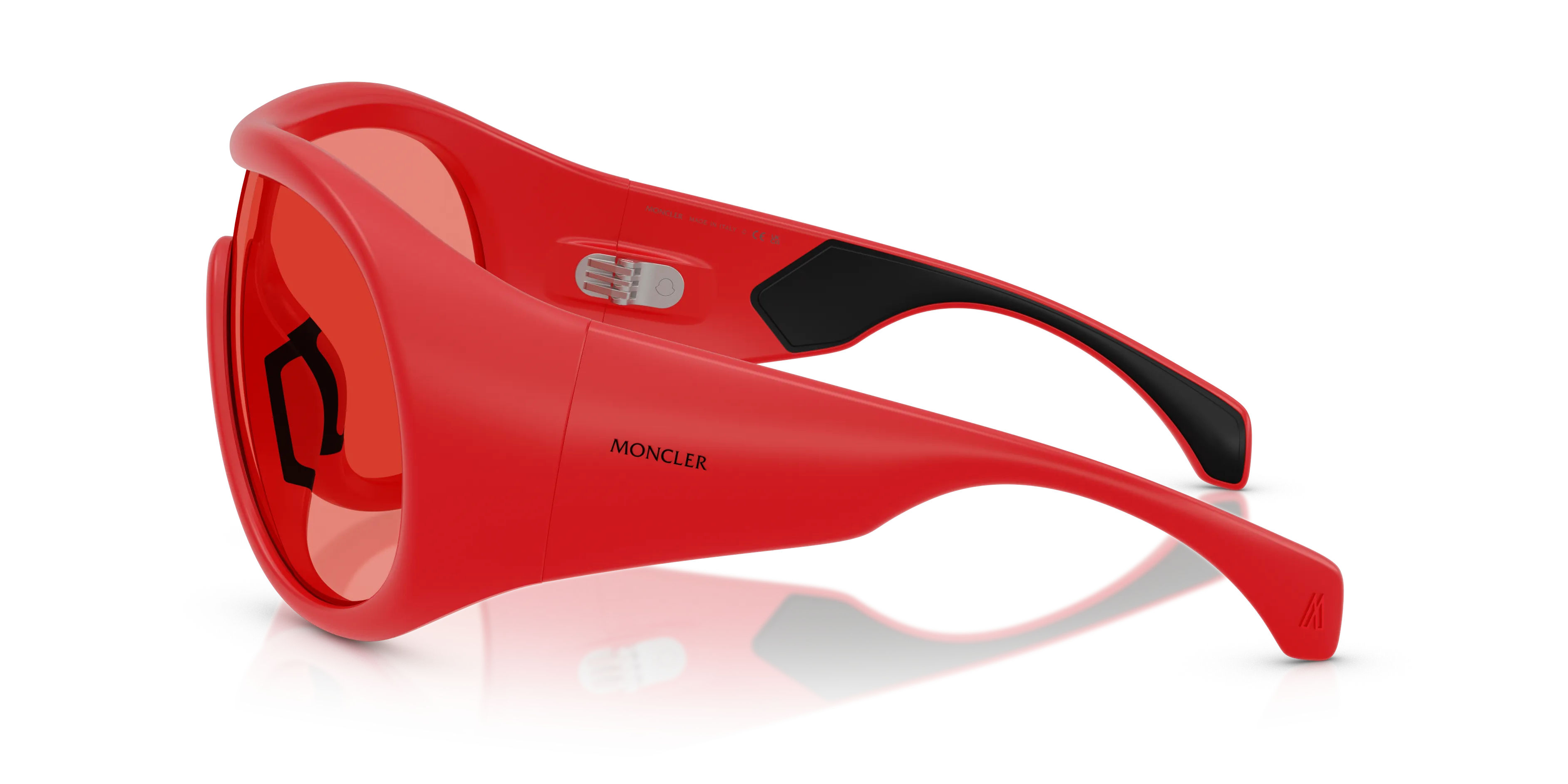 Moncler ME8004 CLOCHE 501784 Occhiali da sole Iniettato Rosso Rosso Pilot Normale - immagine 4