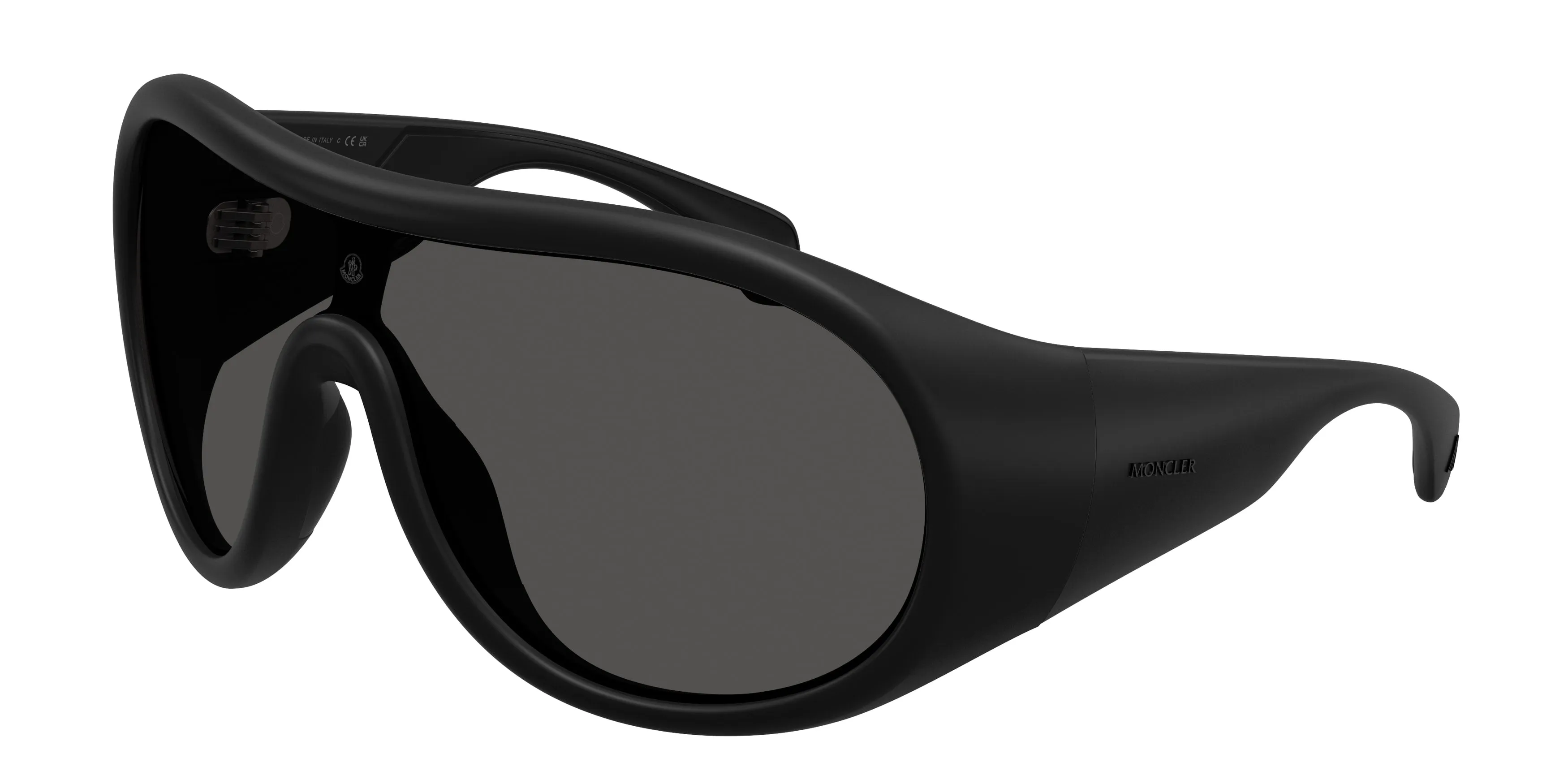 Moncler ME8004 CLOCHE 500687 Occhiali da sole Iniettato Nero Grigio Pilot Normale - immagine 1