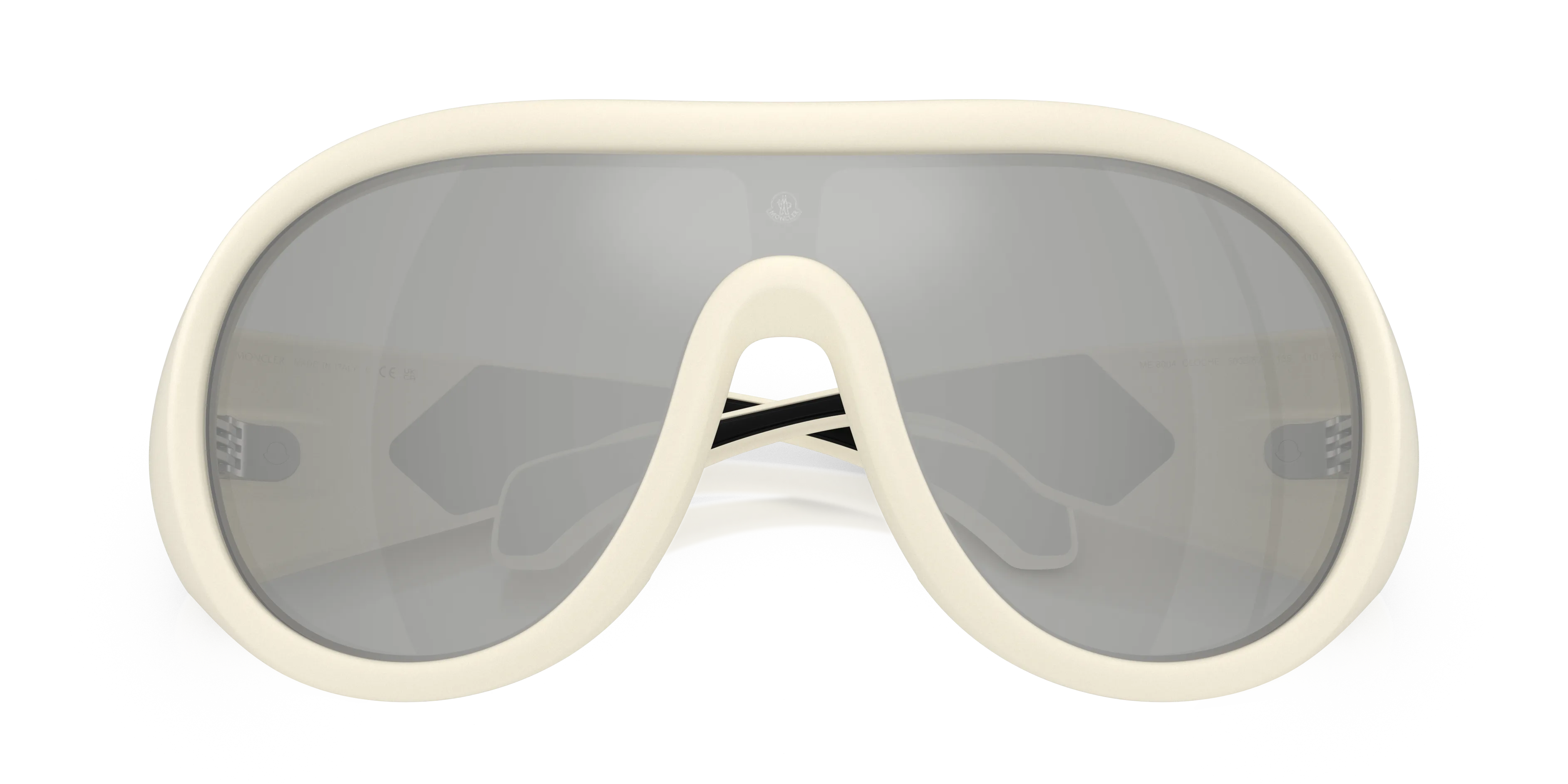 Moncler ME8004 CLOCHE 50028V Occhiali da sole Iniettato Bianco Grigio Pilot Specchiate - immagine 2