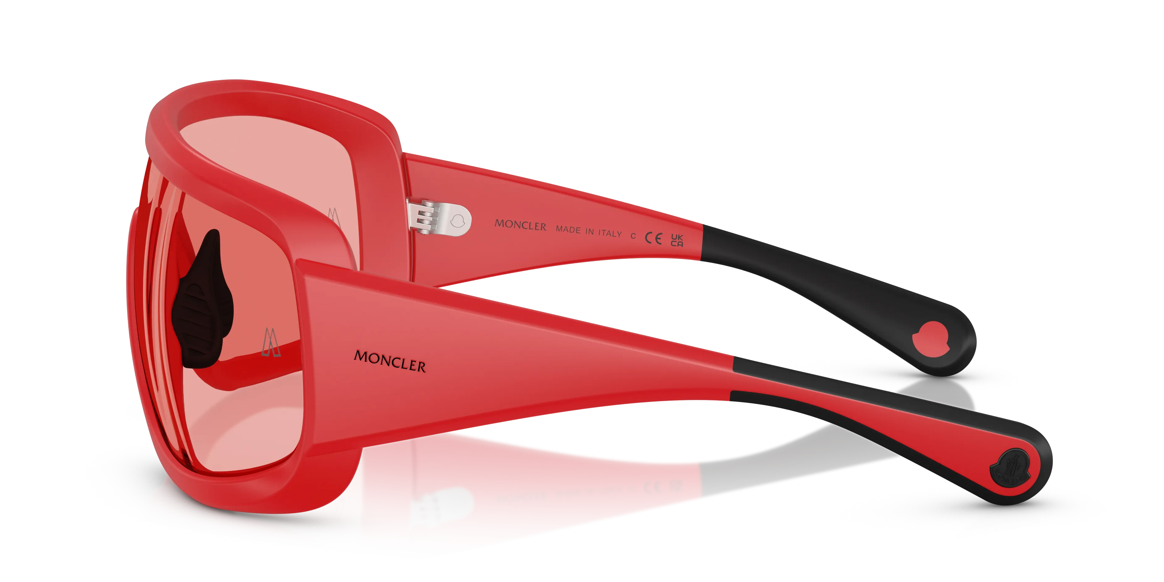 Moncler ME8003 SNOWSEEKER 501784 Occhiali da sole Iniettato Rosso Rosso Squadrata Normale - immagine 4