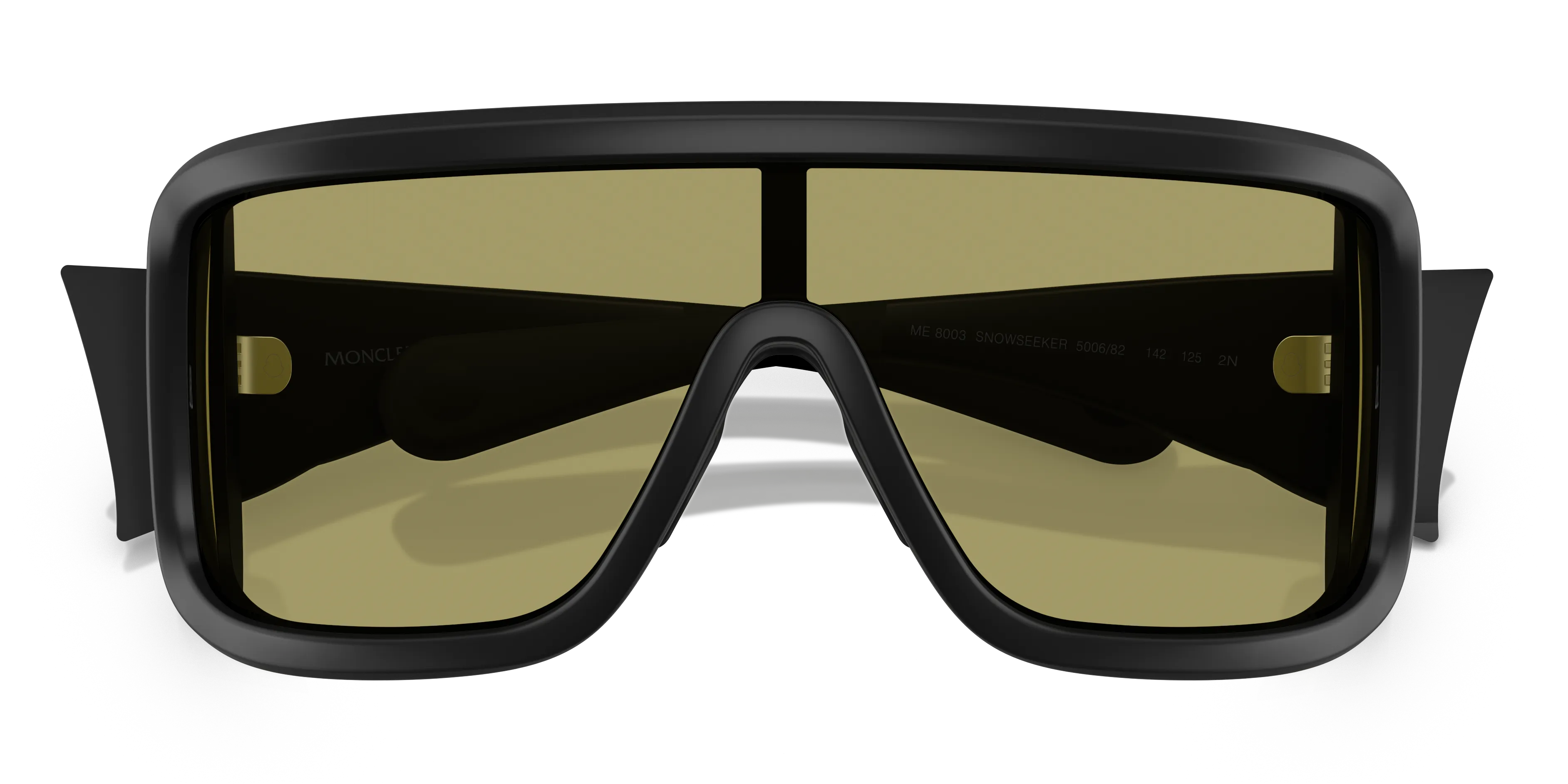 Moncler ME8003 SNOWSEEKER 500682 Occhiali da sole Iniettato Nero Verde Squadrata Normale - immagine 2