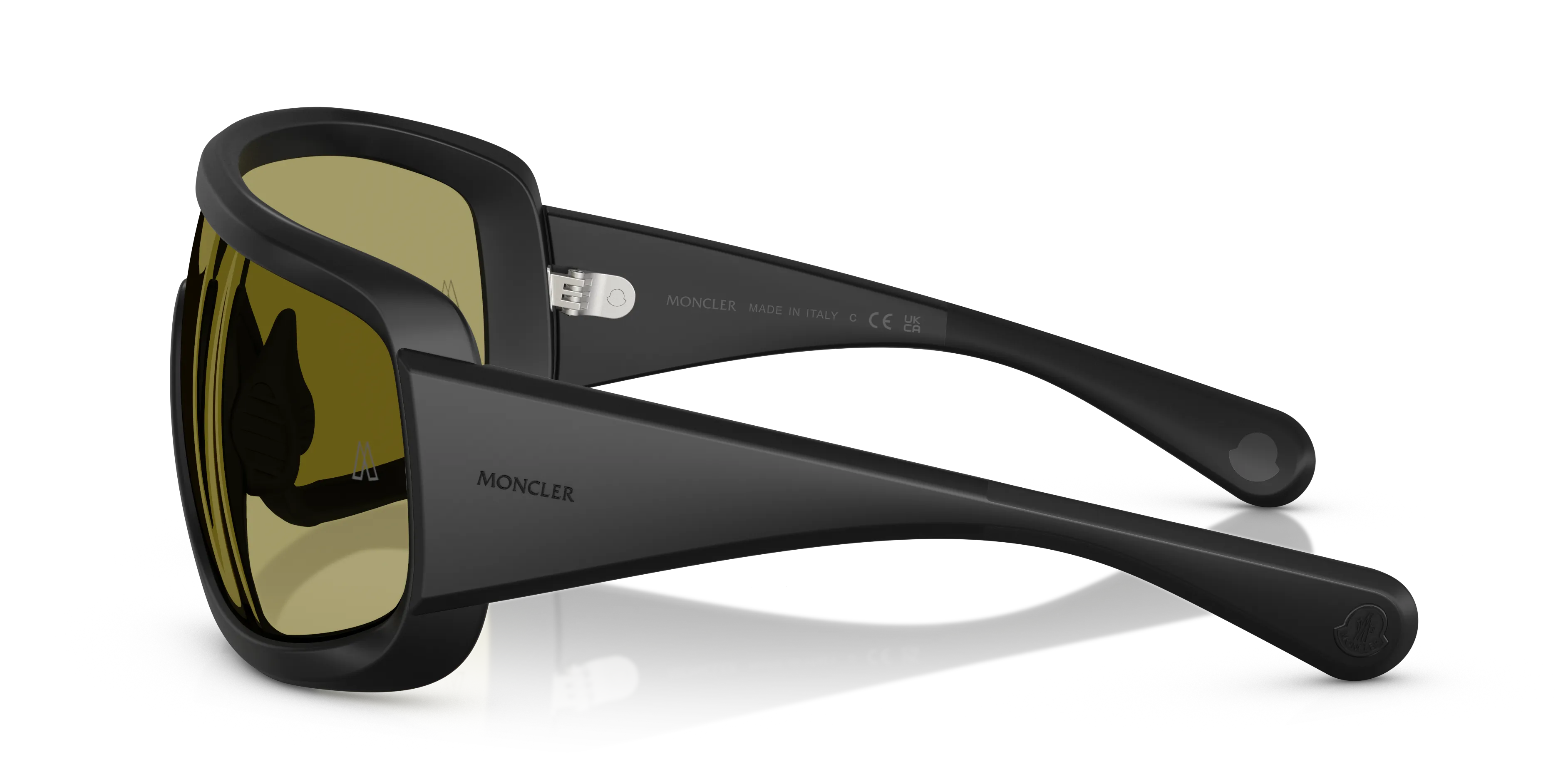 Moncler ME8003 SNOWSEEKER 500682 Occhiali da sole Iniettato Nero Verde Squadrata Normale - immagine 4