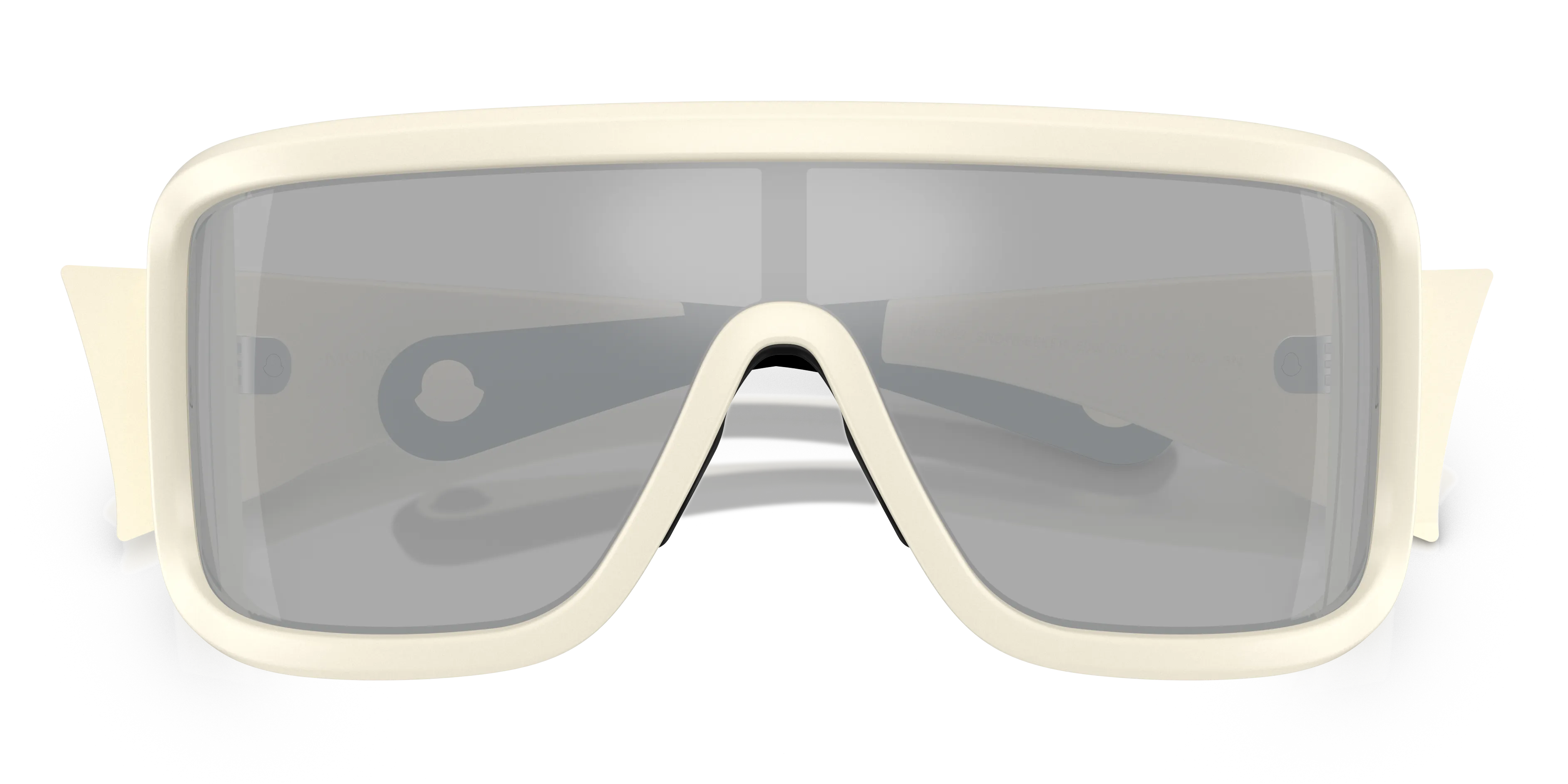 Moncler ME8003 SNOWSEEKER 50026G Occhiali da sole Iniettato Bianco Grigio Squadrata Specchiate - immagine 2
