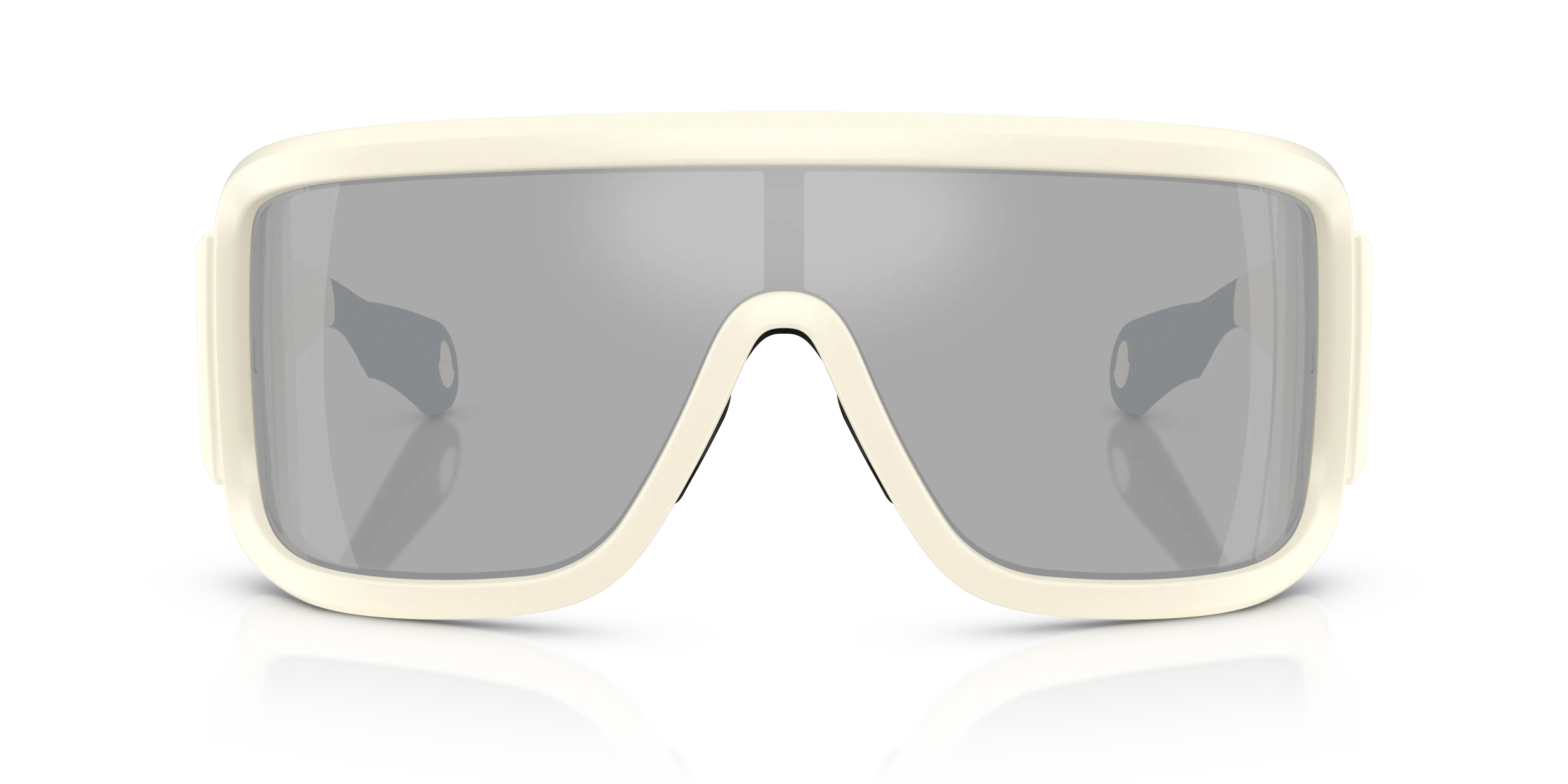 Moncler ME8003 SNOWSEEKER 50026G Occhiali da sole Iniettato Bianco Grigio Squadrata Specchiate - immagine 3
