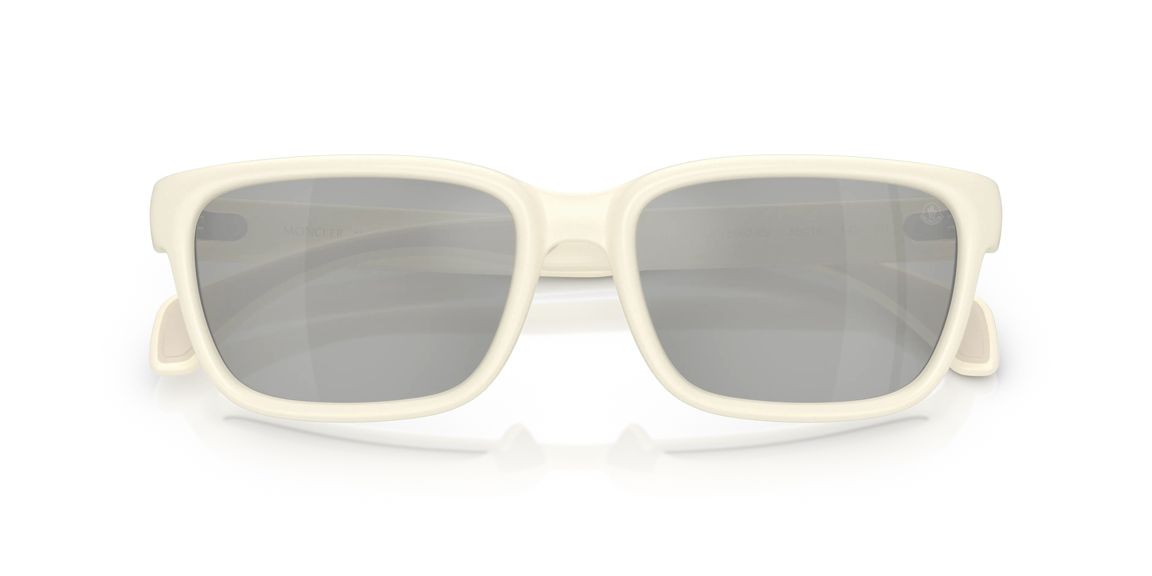 Moncler ME8002 SLICKA 50028V Occhiali da sole Iniettato Bianco Grigio Pillow Specchiate - immagine 2