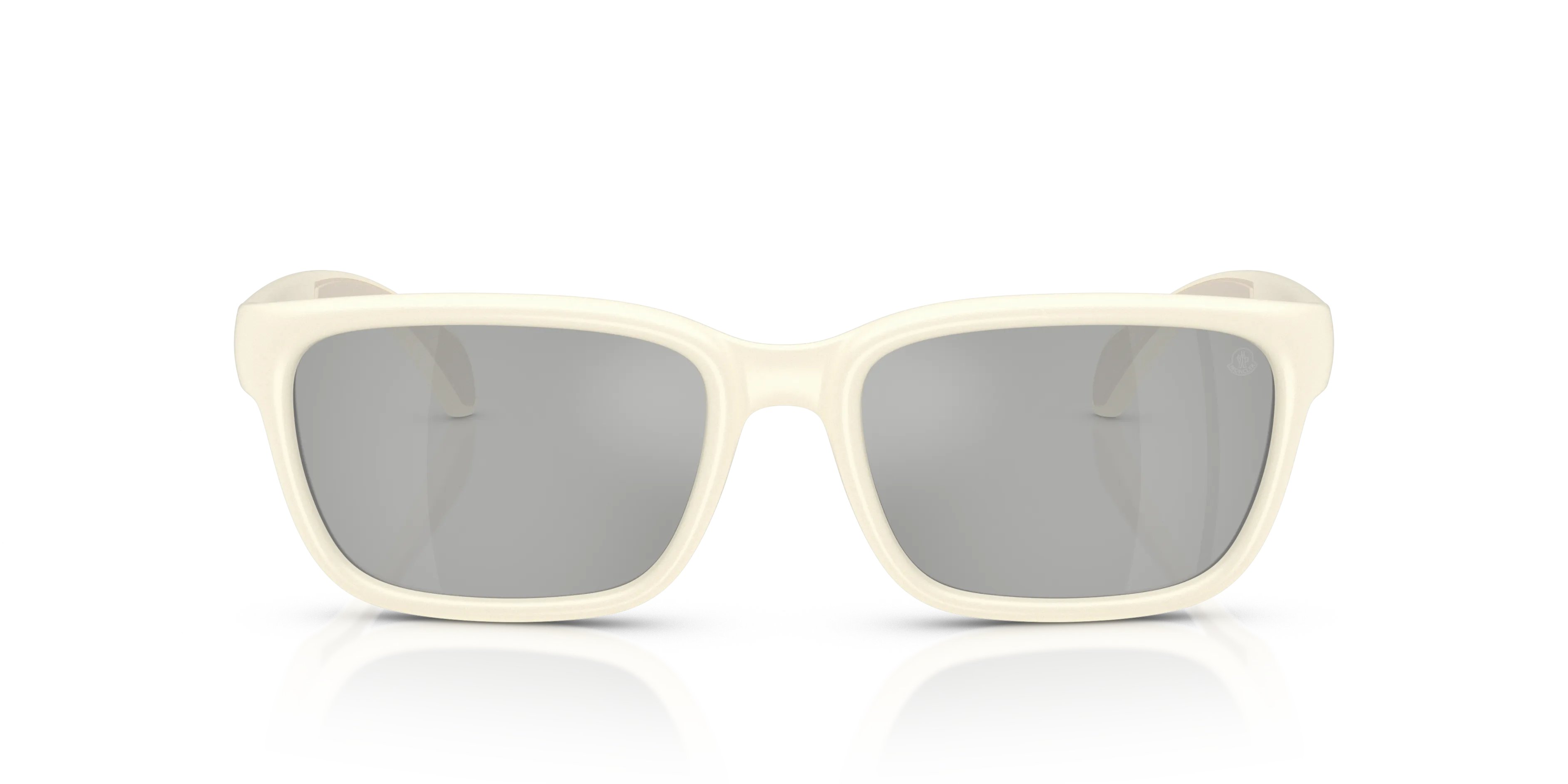 Moncler ME8002 SLICKA 50028V Occhiali da sole Iniettato Bianco Grigio Pillow Specchiate - immagine 3