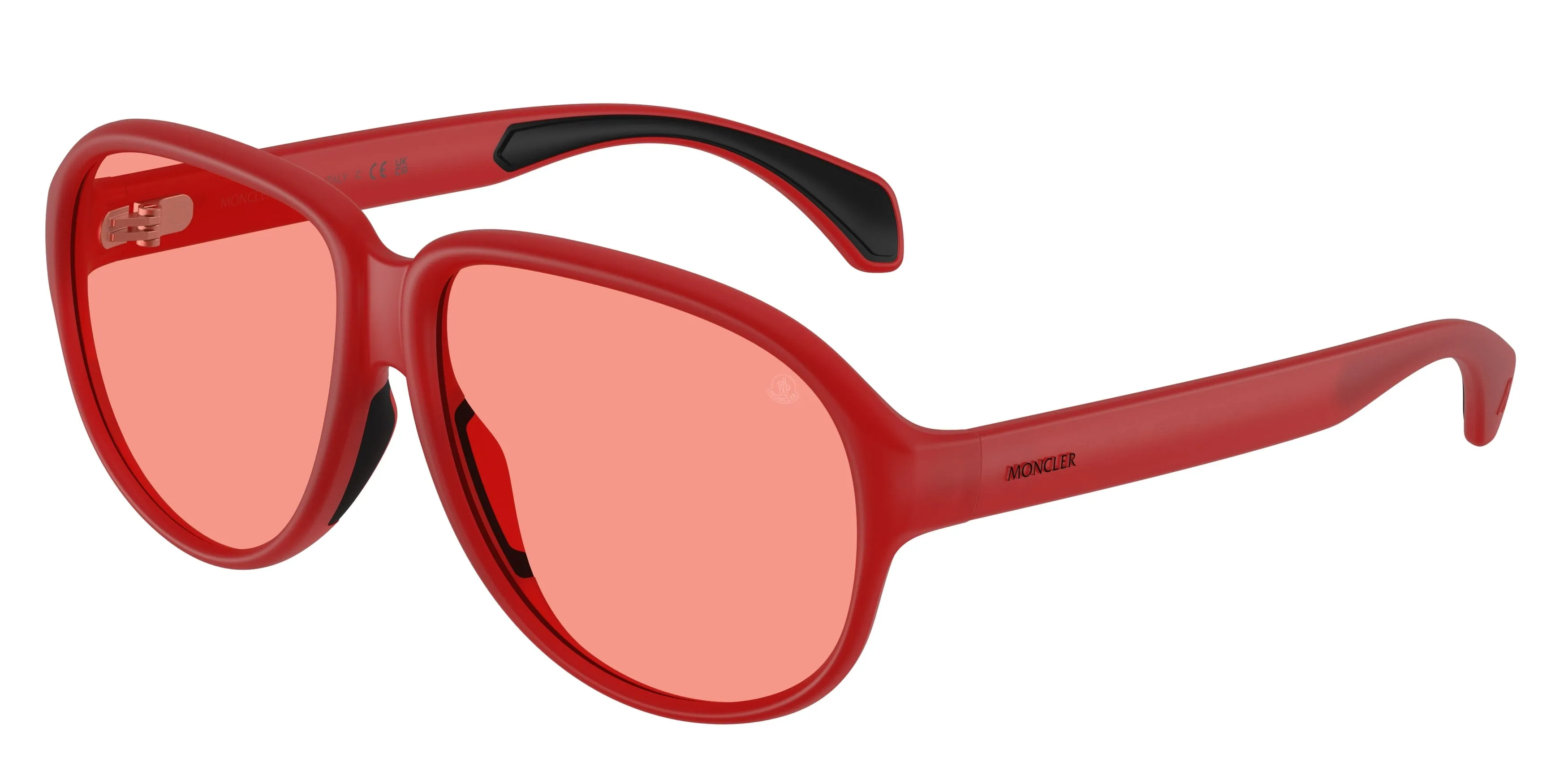 Moncler ME8001 HALCYONNE 5005F5 Occhiali da sole Iniettato Rosso Rosa Pilot Normale - immagine 1