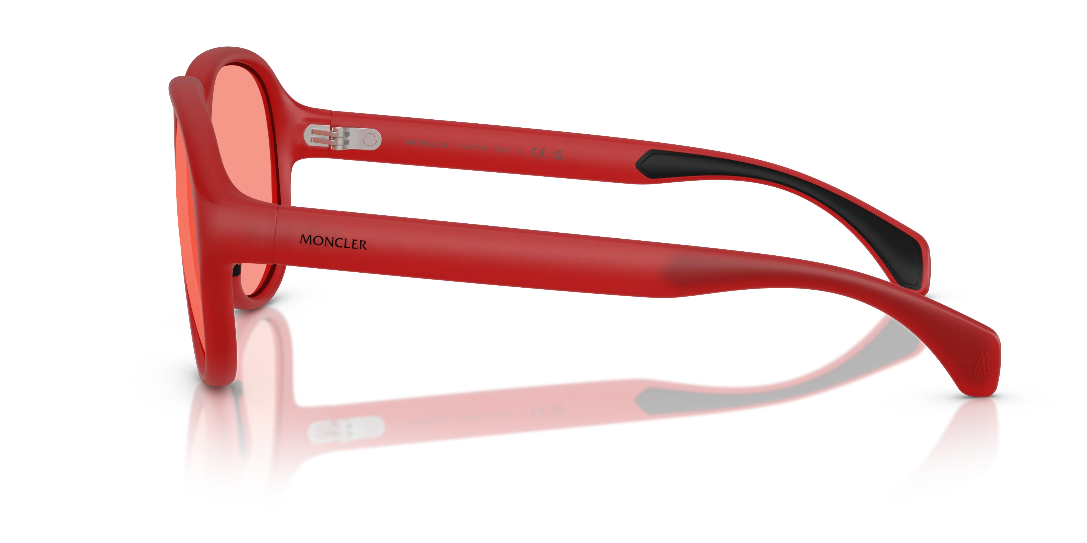 Moncler ME8001 HALCYONNE 5005F5 Occhiali da sole Iniettato Rosso Rosa Pilot Normale - immagine 4