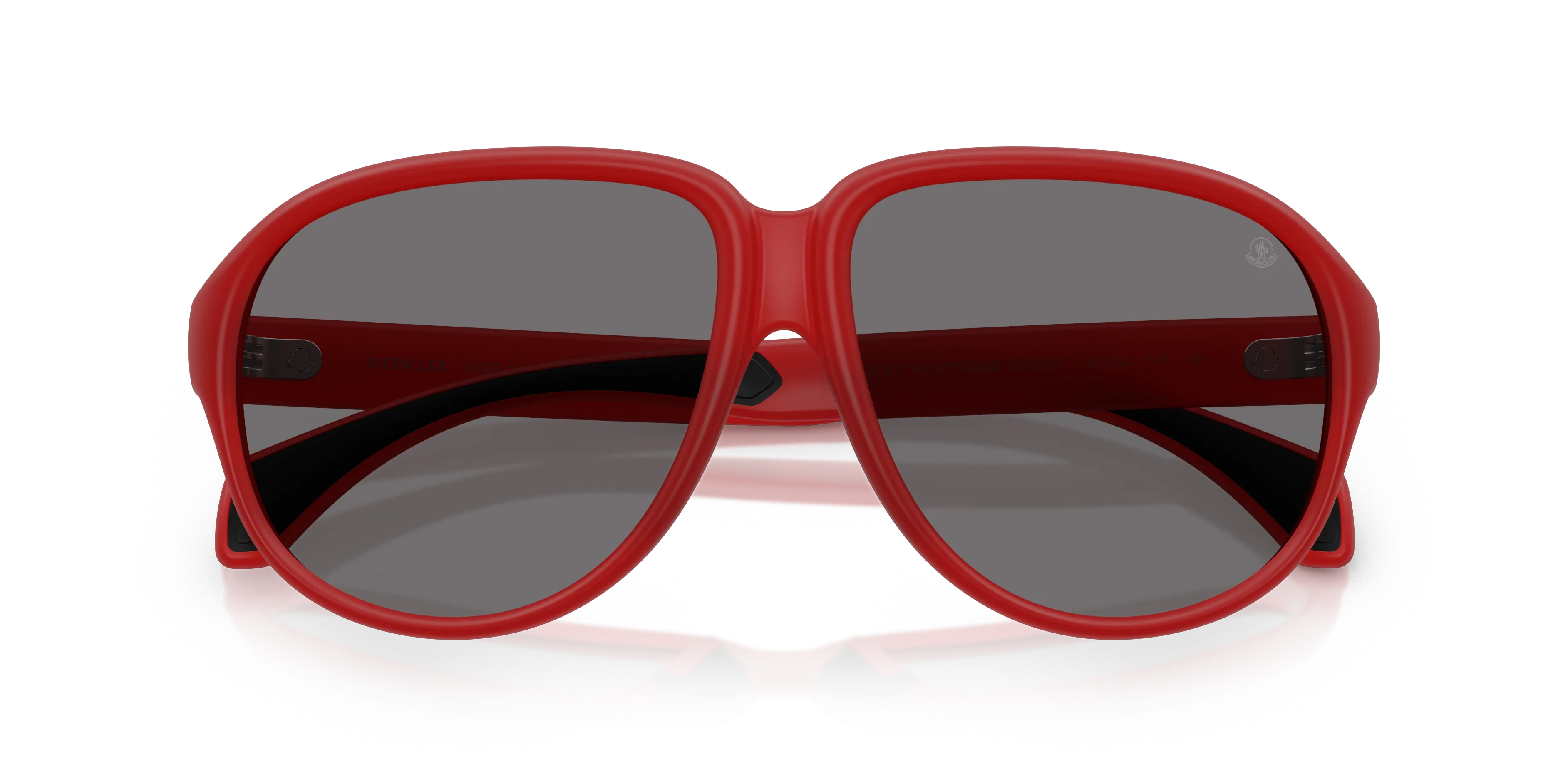 Moncler ME8001 HALCYONNE 500581 Occhiali da sole Iniettato Rosso Grigio Pilot Polarizzata - immagine 2