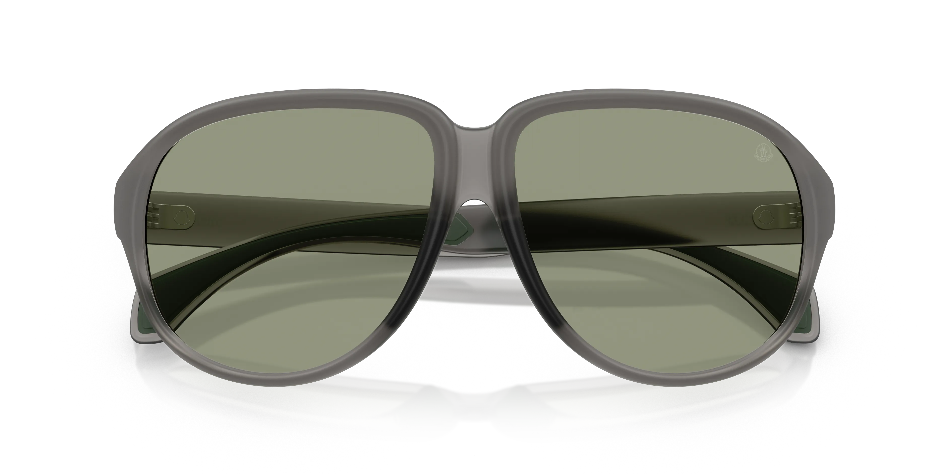 Moncler ME8001 HALCYONNE 5003/2 Occhiali da sole Iniettato Grigio Verde Pilot Normale - immagine 2