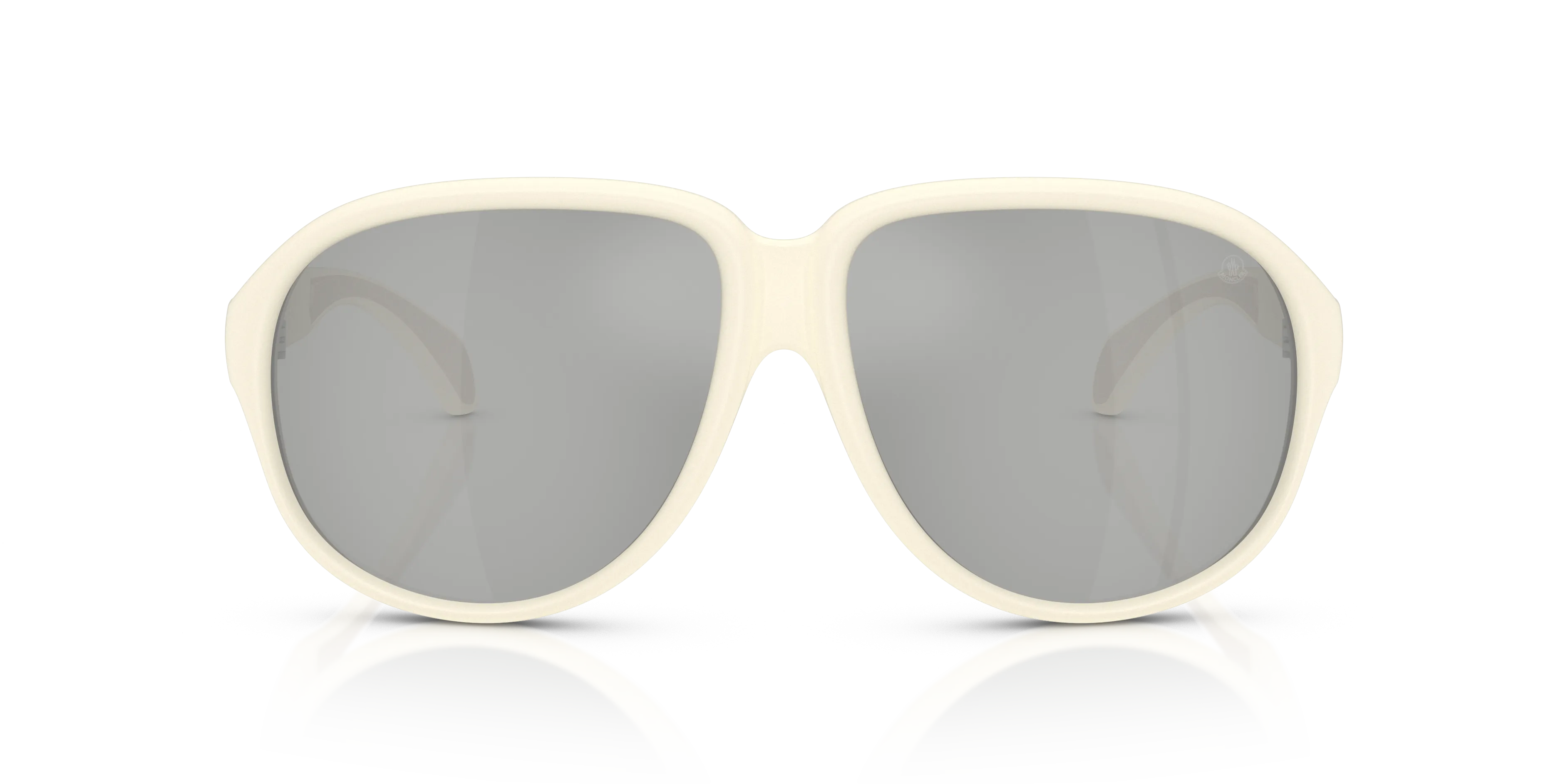 Moncler ME8001 HALCYONNE 50028V Occhiali da sole Iniettato Bianco Grigio Pilot Specchiate - immagine 3