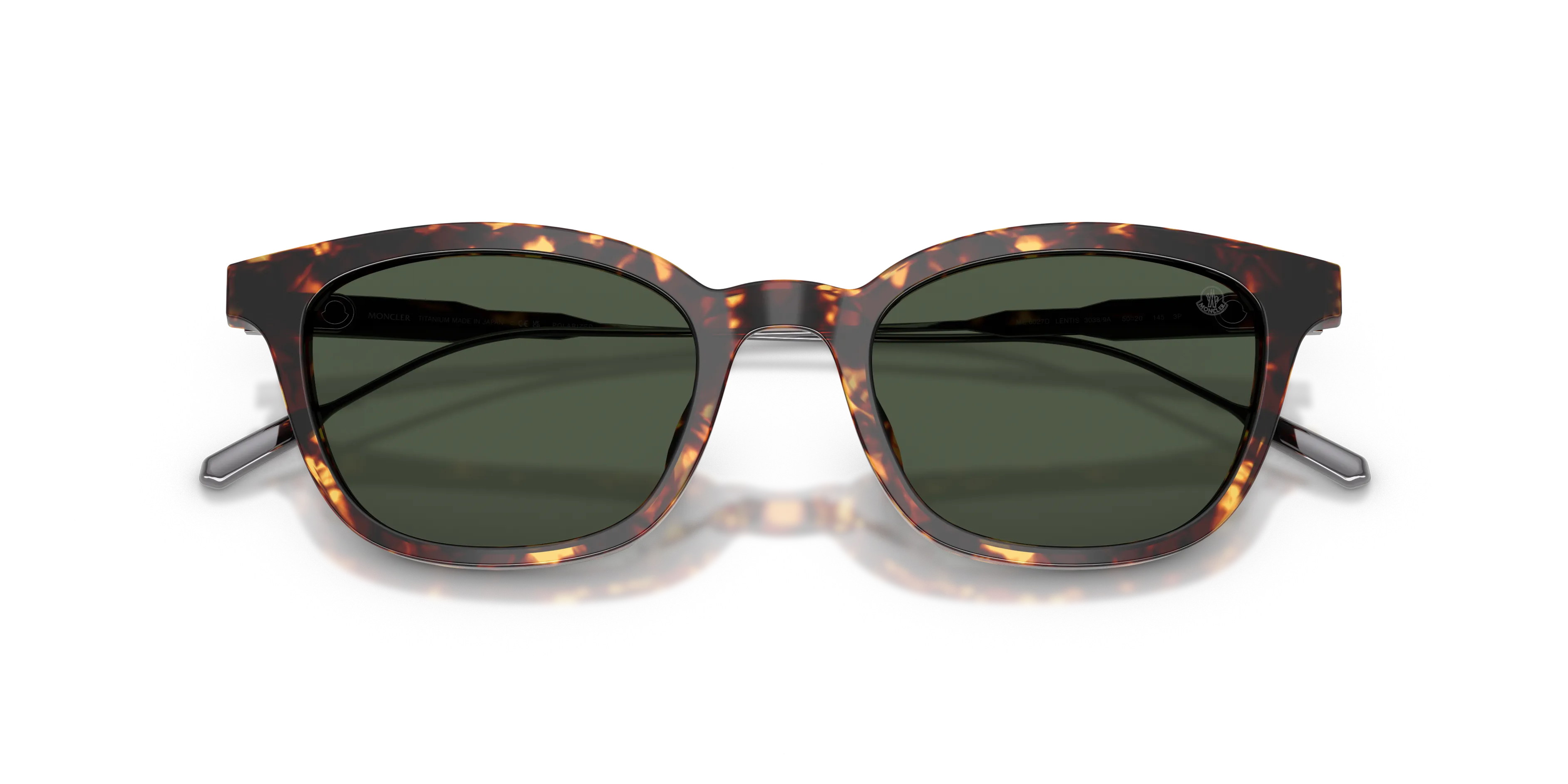 Moncler ME6027D LENTIS 30389A Occhiali da sole Acetato Marrone Verde Pantos Polarizzata - immagine 2