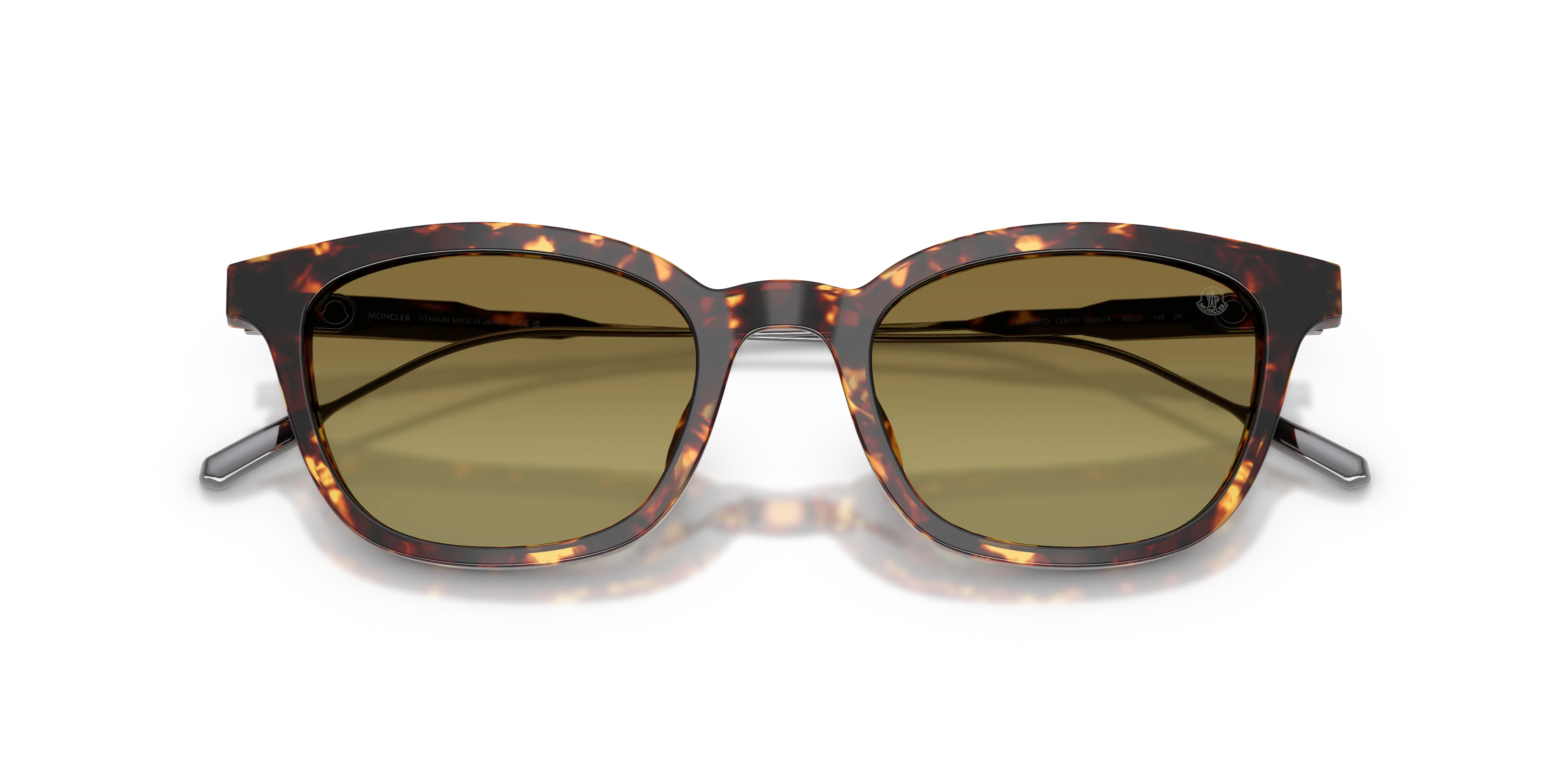 Moncler ME6027D LENTIS 30382A Occhiali da sole Acetato Marrone Verde Pantos Normale Sfumato - immagine 2