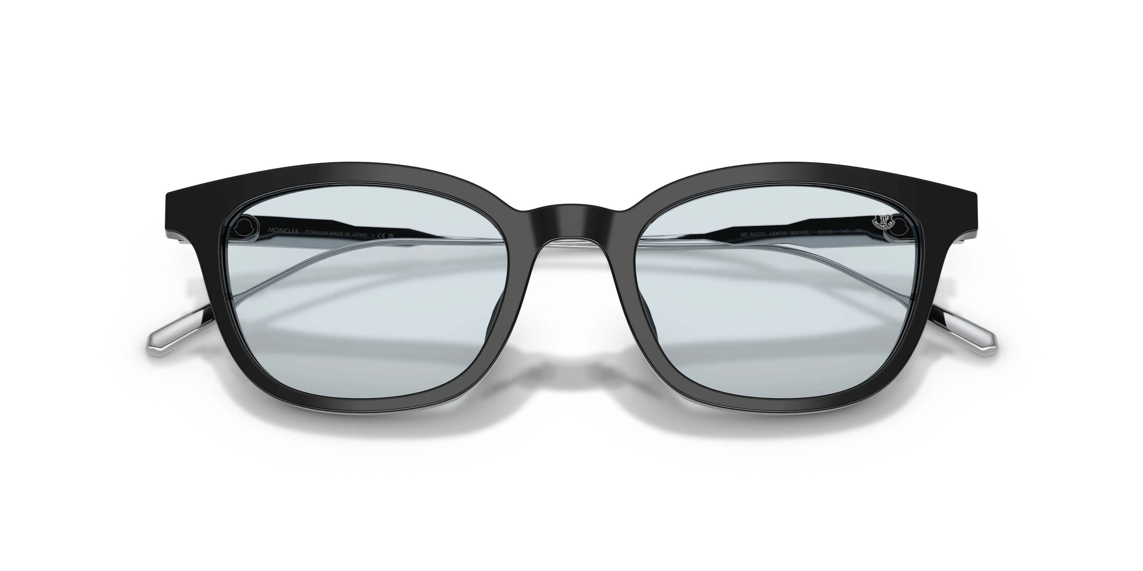 Moncler ME6027D LENTIS 3001EL Occhiali da sole Acetato Nero Azzurro Pantos Normale - immagine 2
