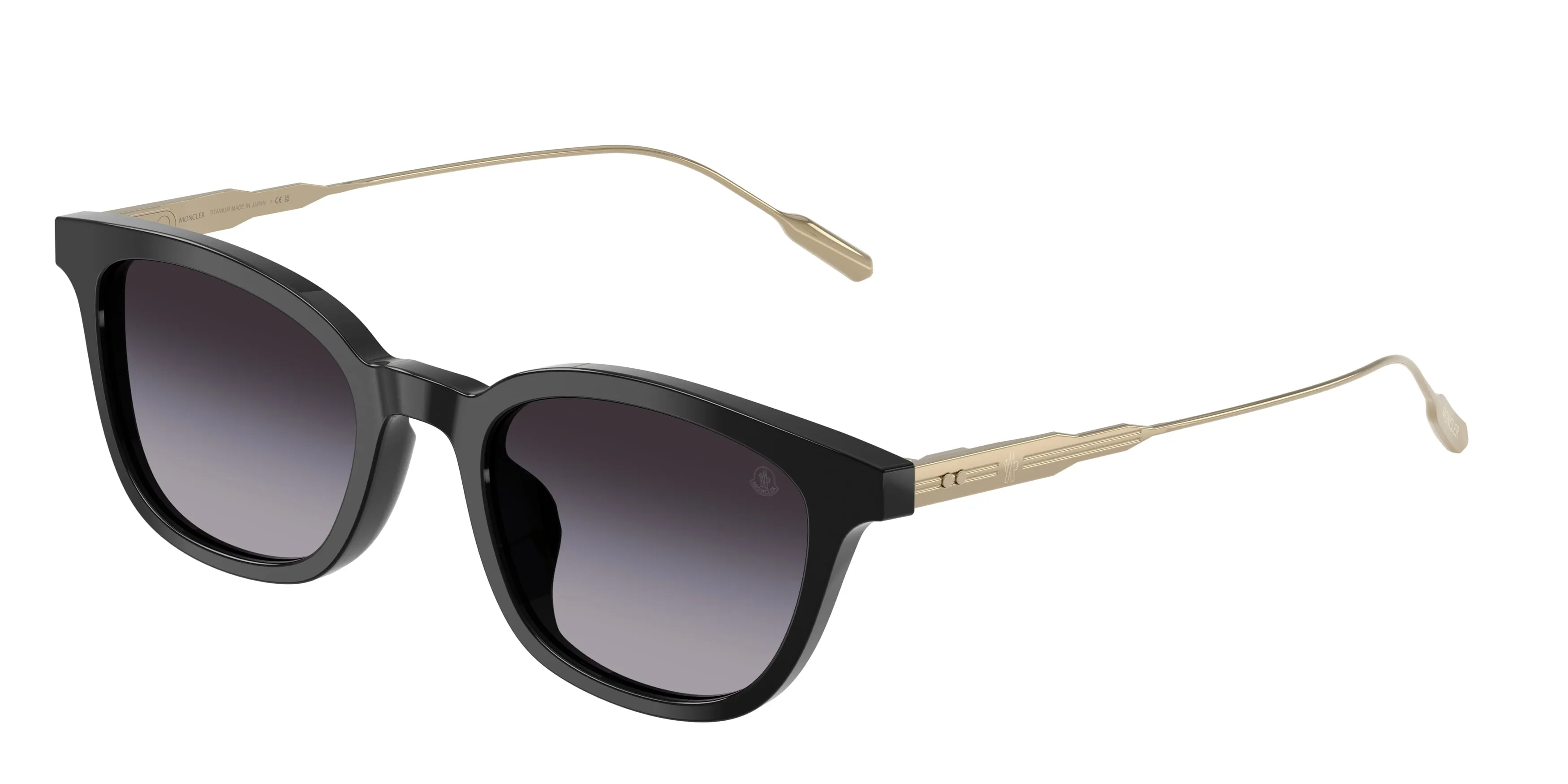 Moncler ME6027D LENTIS 30018G Occhiali da sole Acetato Nero Grigio Pantos Normale Sfumato - immagine 1