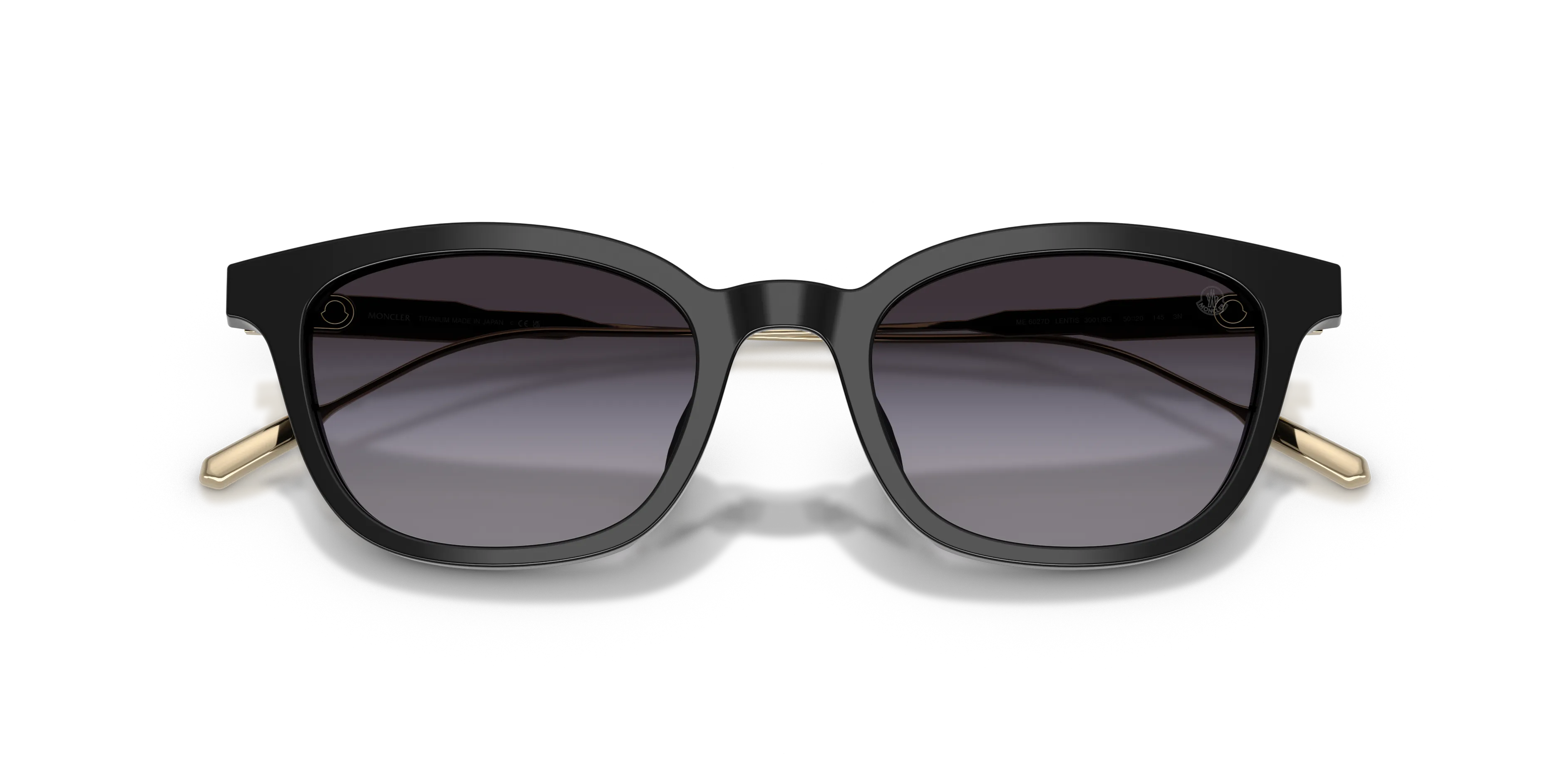 Moncler ME6027D LENTIS 30018G Occhiali da sole Acetato Nero Grigio Pantos Normale Sfumato - immagine 2