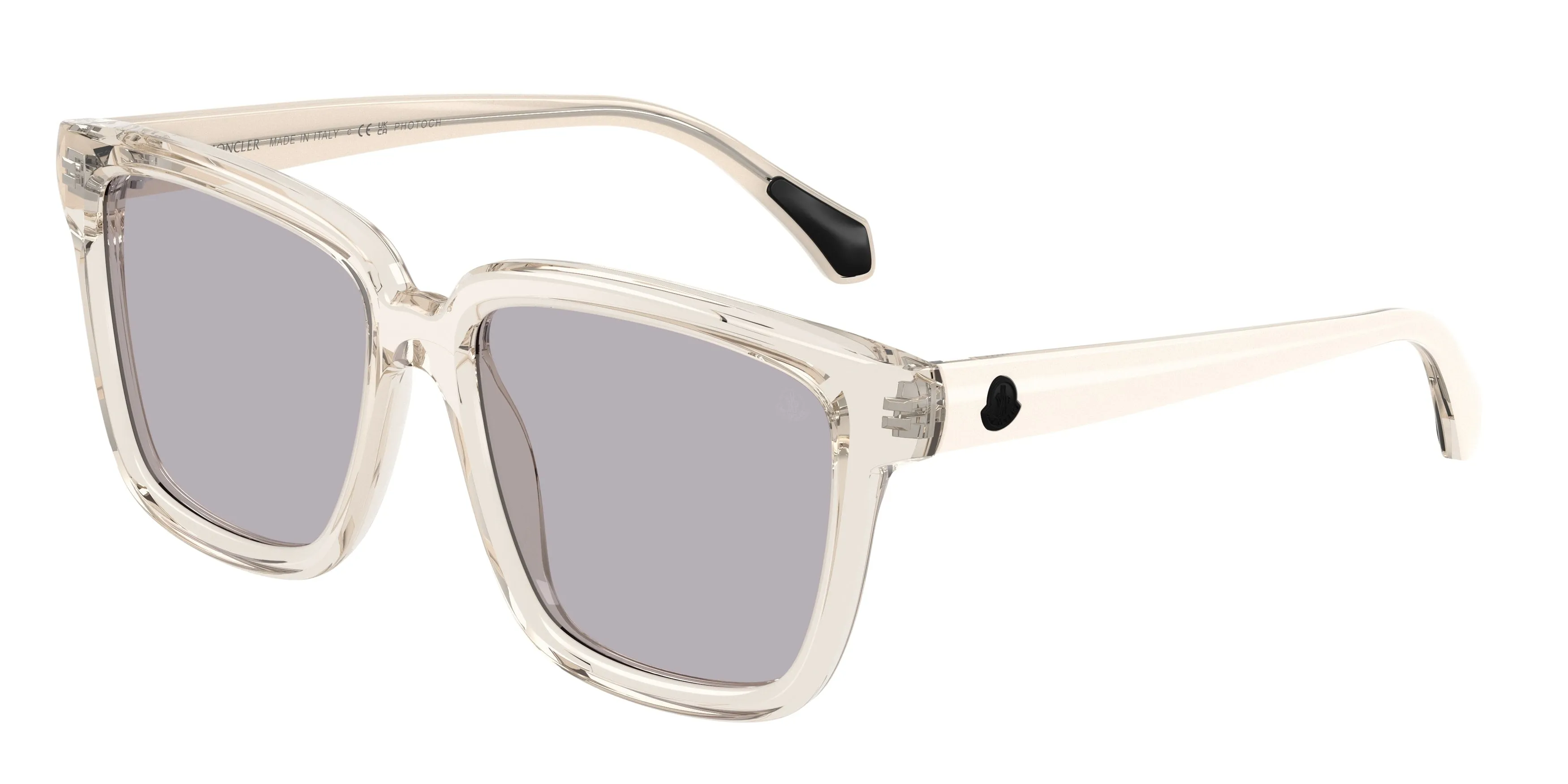 Moncler ME6026 CLASICO 3003M3 Occhiali da sole Acetato Bianco Grigio Pillow Fotocromatiche - immagine 1