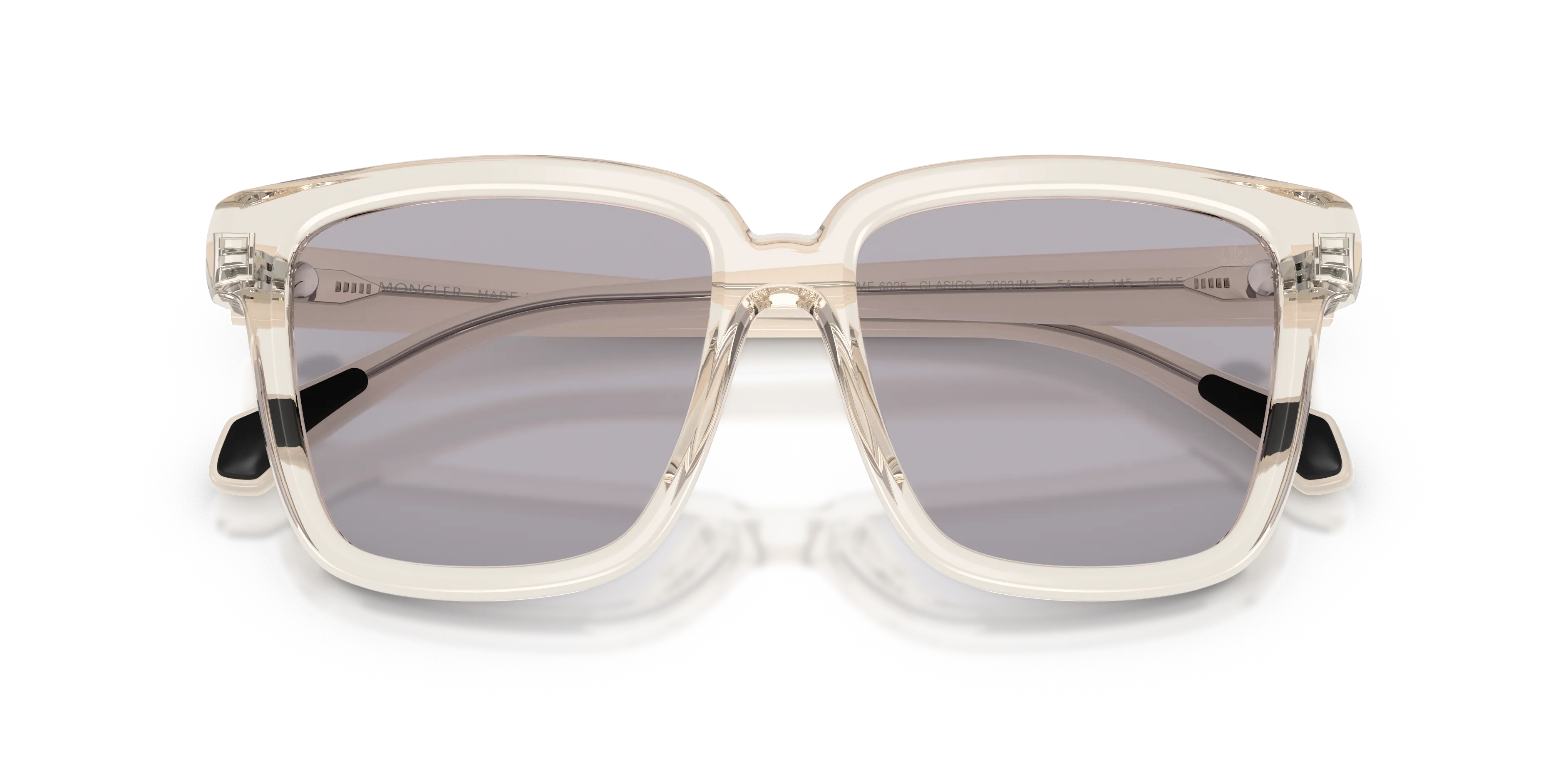 Moncler ME6026 CLASICO 3003M3 Occhiali da sole Acetato Bianco Grigio Pillow Fotocromatiche - immagine 2