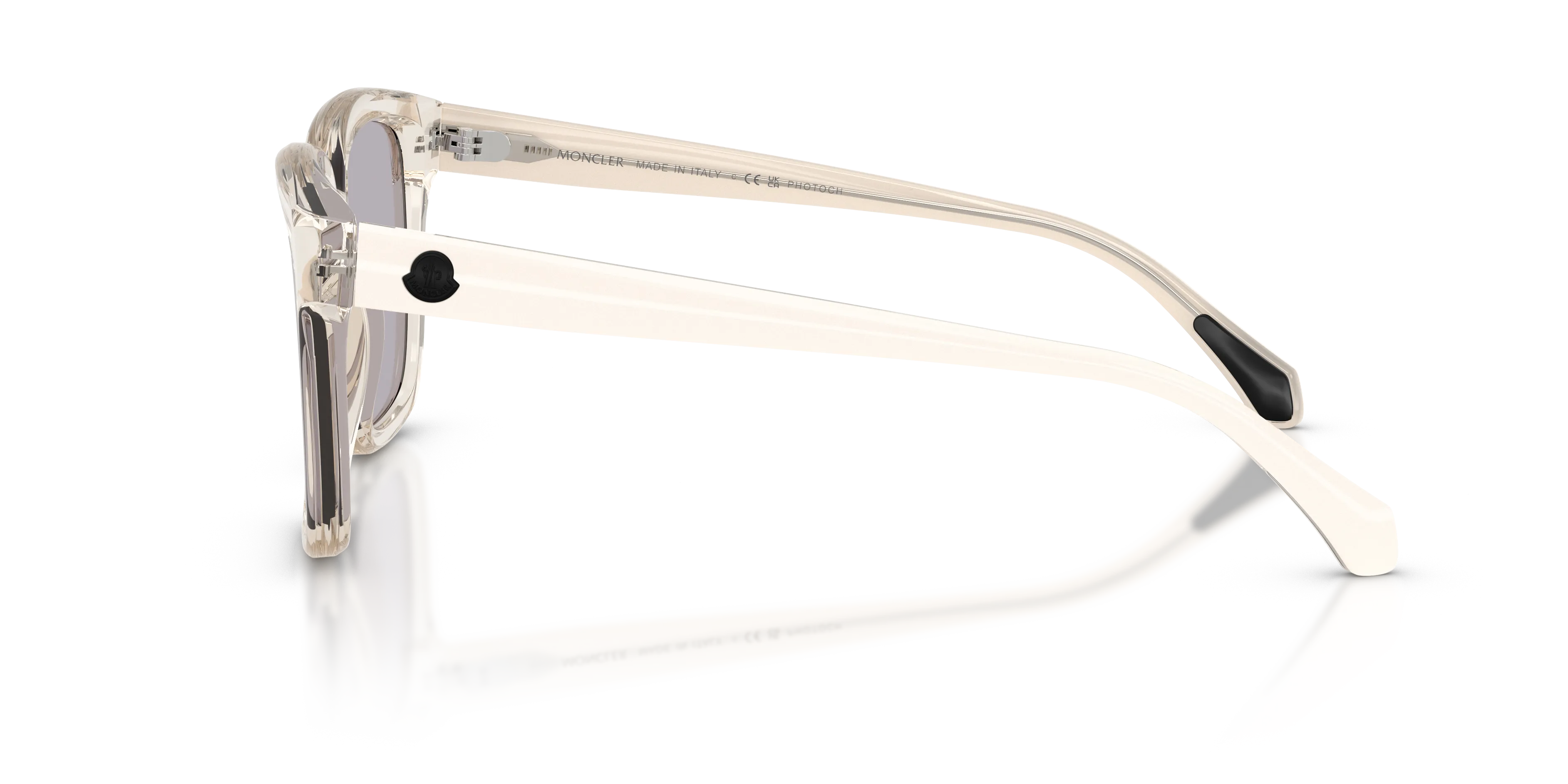 Moncler ME6026 CLASICO 3003M3 Occhiali da sole Acetato Bianco Grigio Pillow Fotocromatiche - immagine 4