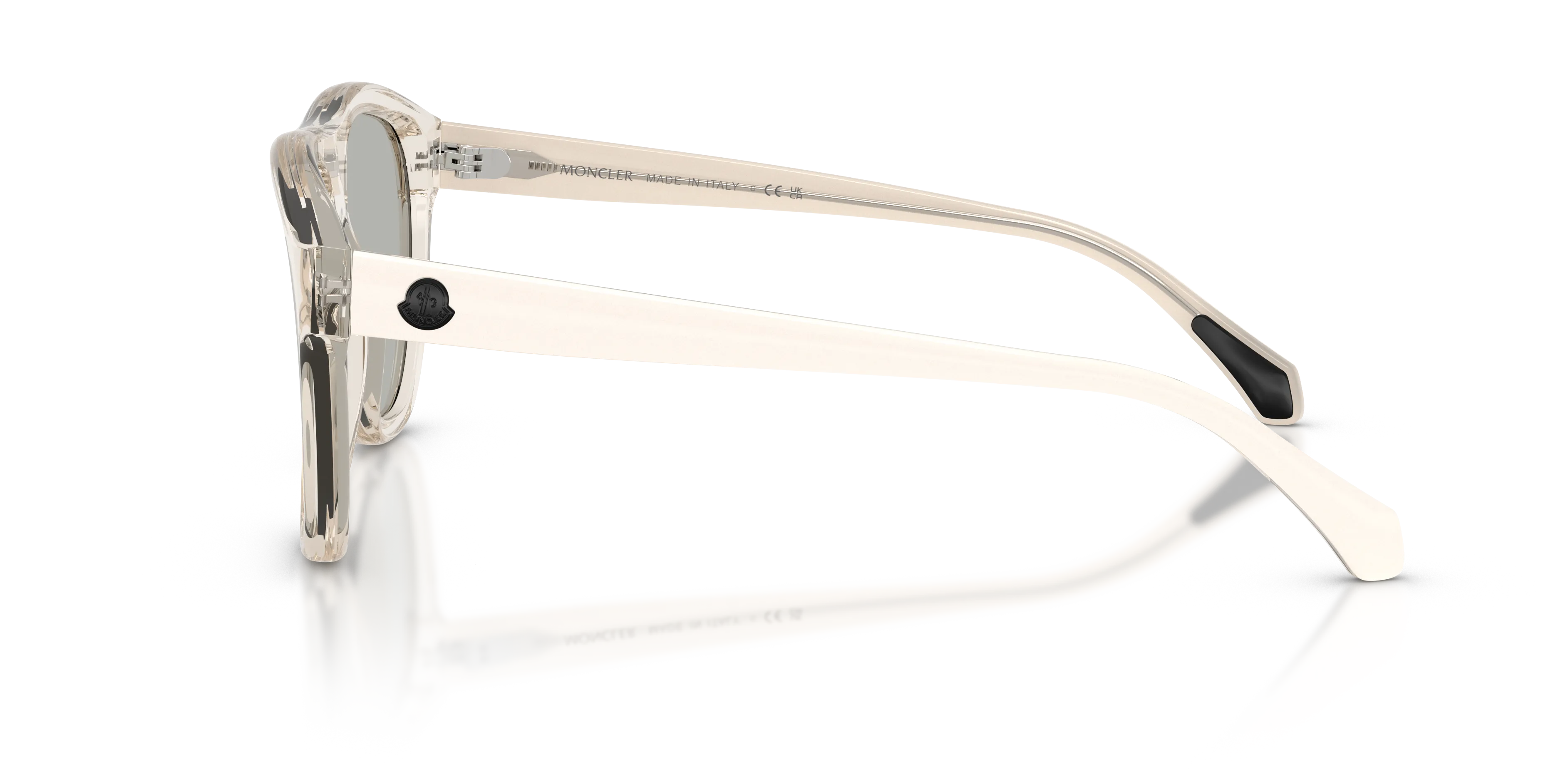 Moncler ME6025U INCLINE 30037I Occhiali da sole Acetato Bianco Argento Pilot Normale - immagine 4