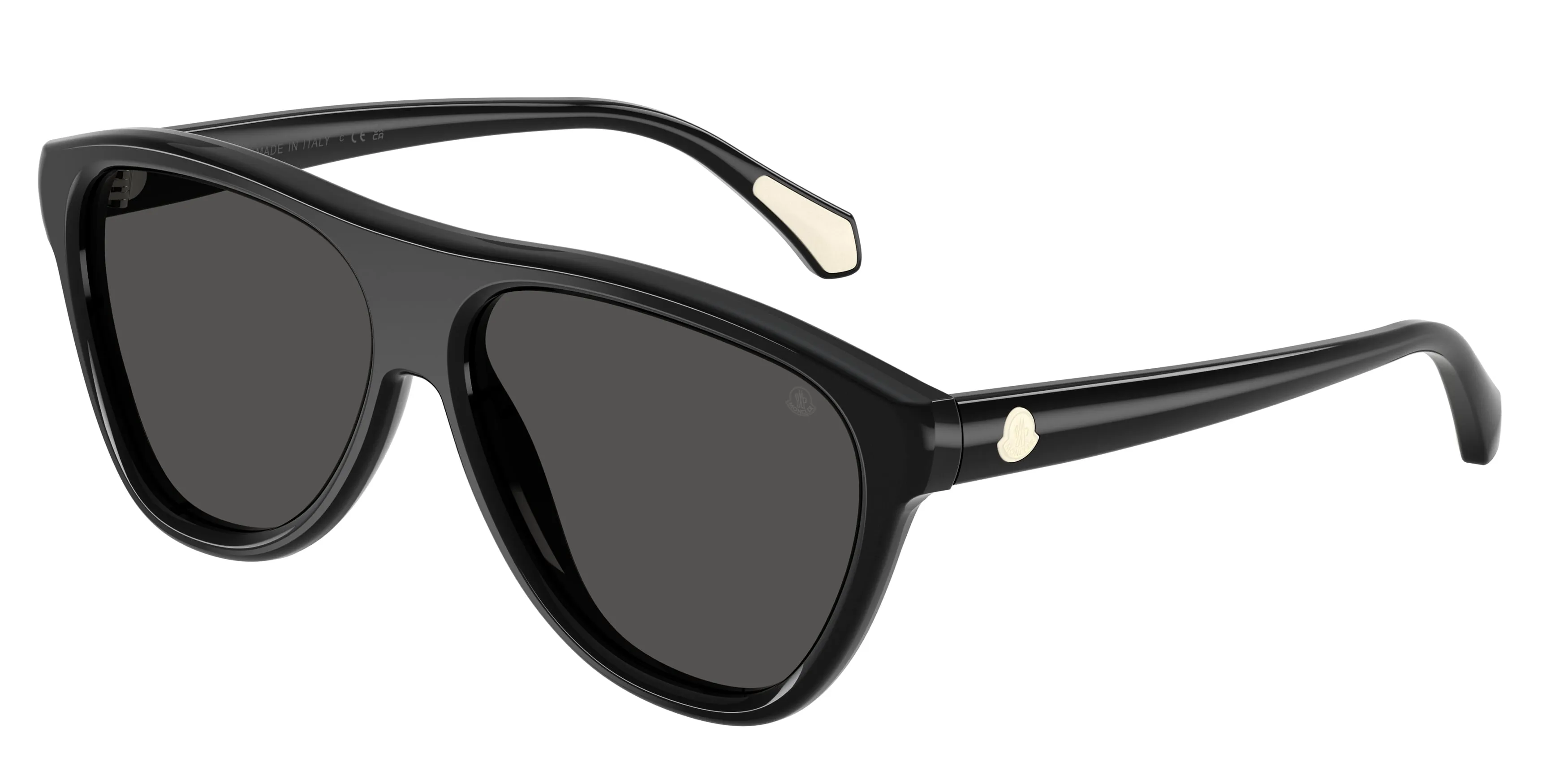 Moncler ME6025U INCLINE 300187 Occhiali da sole Acetato Nero Grigio Pilot Normale - immagine 1