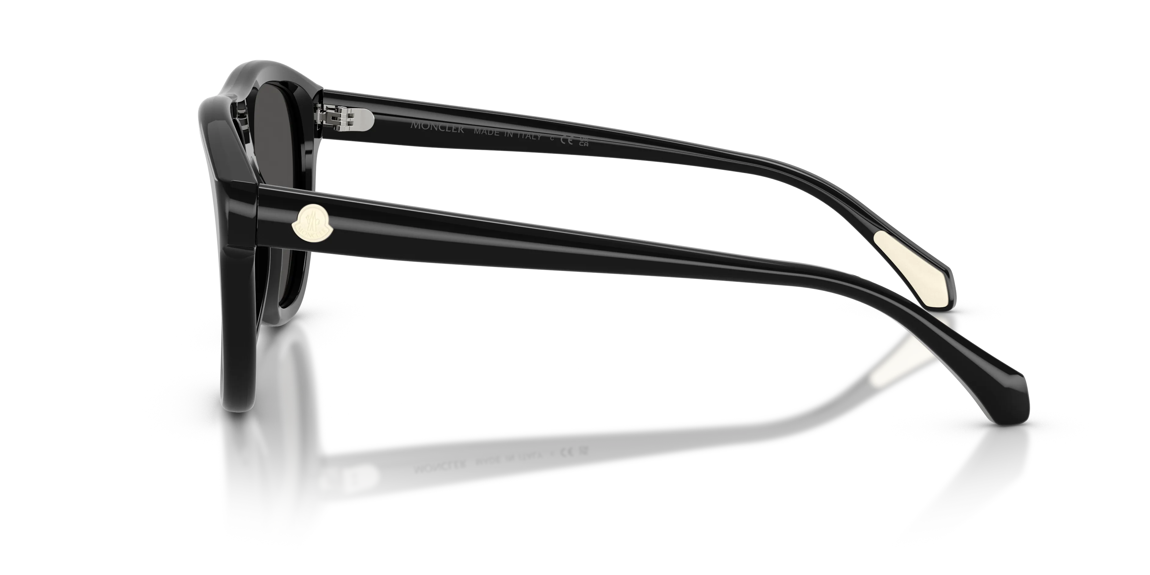 Moncler ME6025U INCLINE 300187 Occhiali da sole Acetato Nero Grigio Pilot Normale - immagine 4