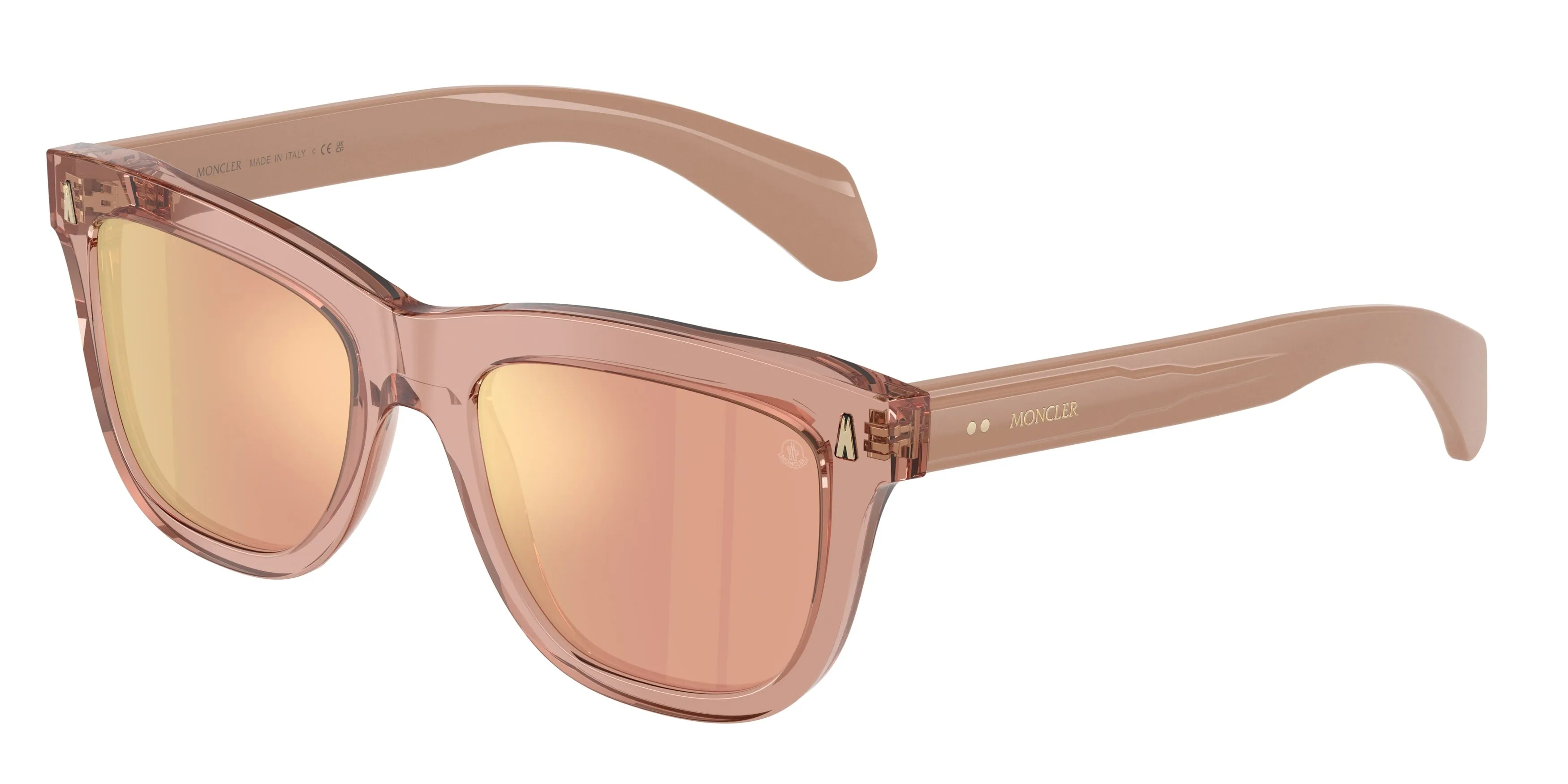 Moncler ME6023 BRONZZ 30087J Occhiali da sole Acetato Rosa Rosa Pillow Normale Specchiato - immagine 1