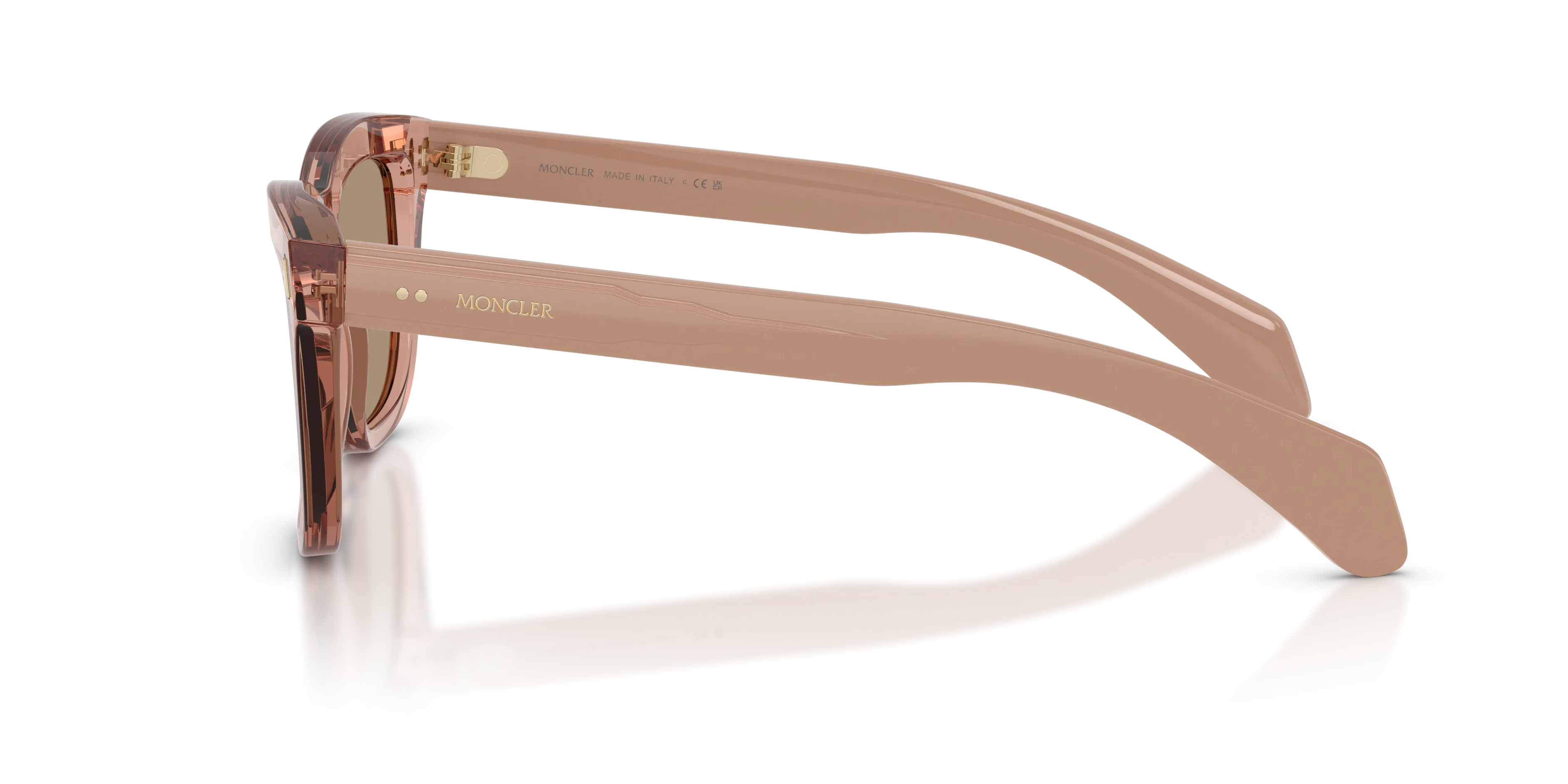 Moncler ME6023 BRONZZ 30087J Occhiali da sole Acetato Rosa Rosa Pillow Normale Specchiato - immagine 4