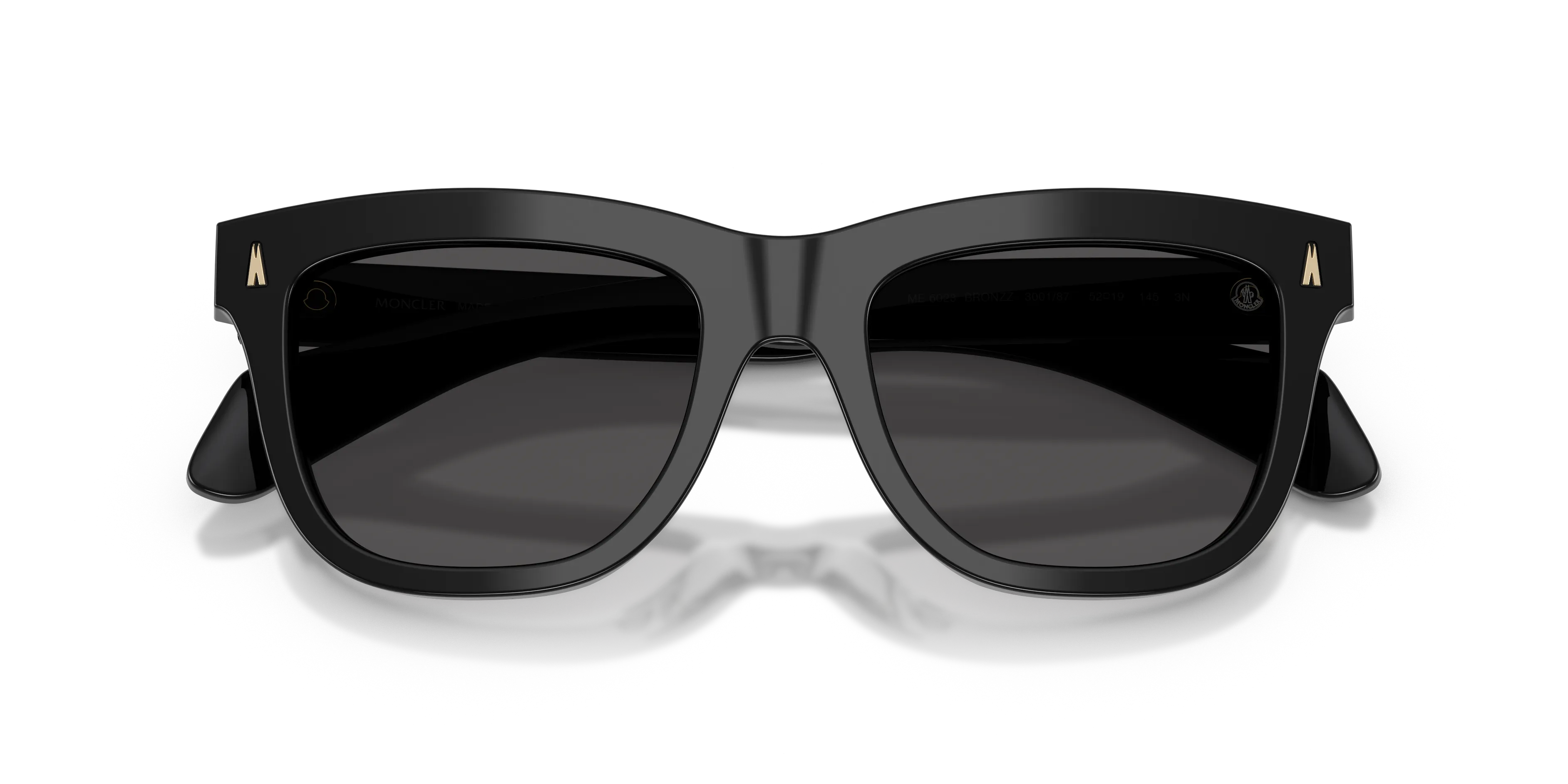 Moncler ME6023 BRONZZ 300187 Occhiali da sole Acetato Nero Grigio Pillow Normale - immagine 2
