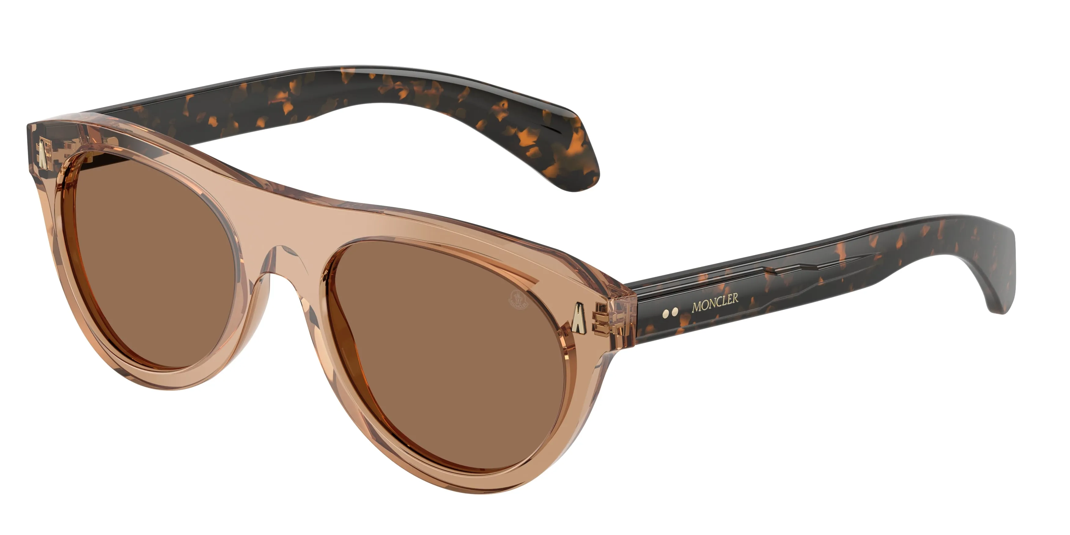 Moncler ME6022U SPLASH 303773 Occhiali da sole Acetato Marrone Marrone Rotonda Normale - immagine 1