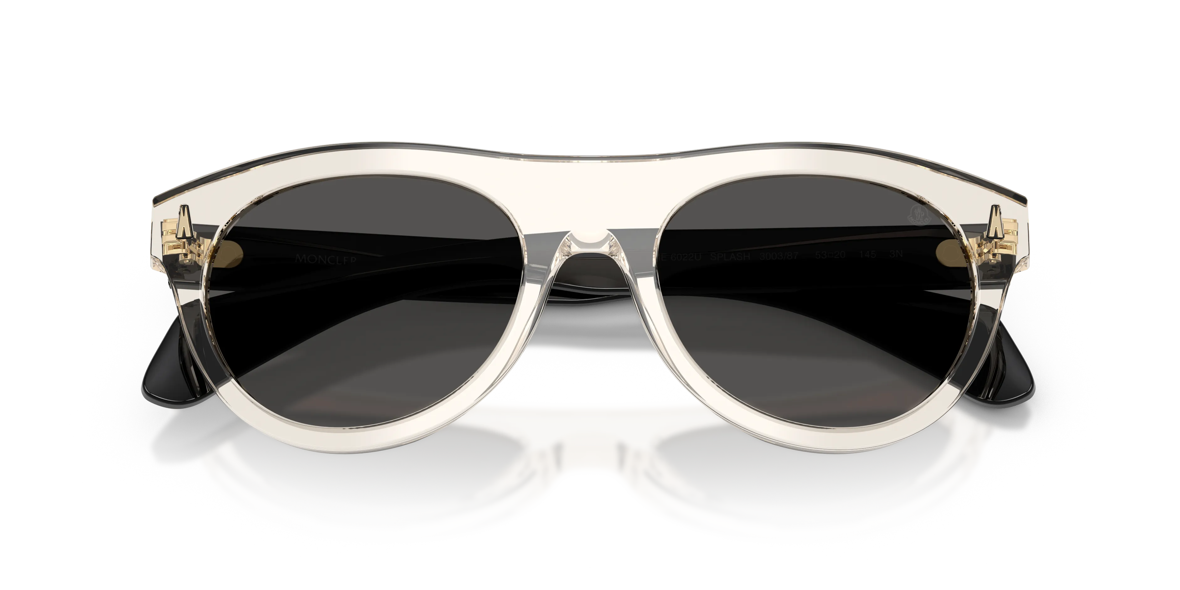 Moncler ME6022U SPLASH 300387 Occhiali da sole Acetato Bianco Grigio Rotonda Normale - immagine 2