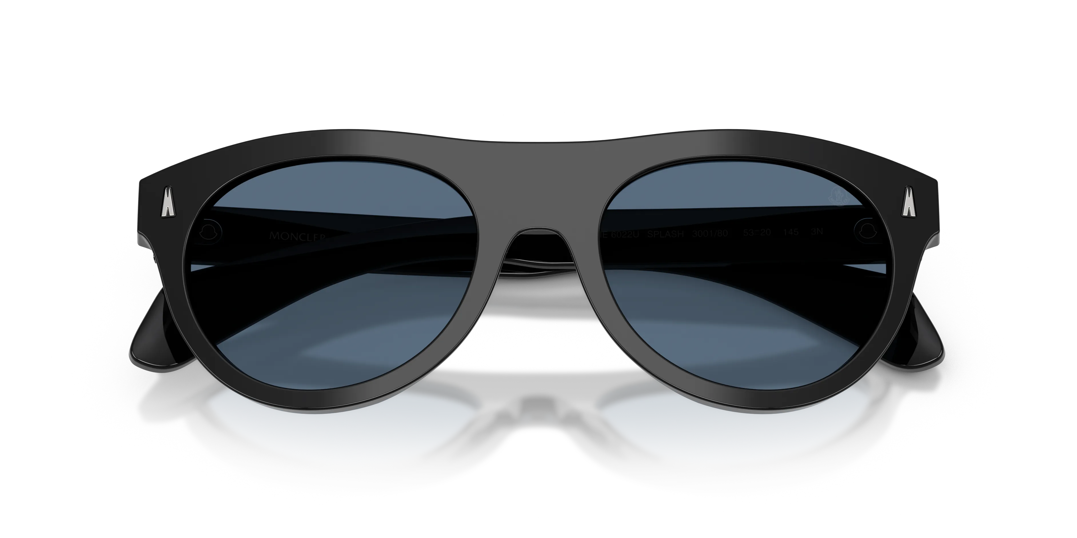 Moncler ME6022U SPLASH 300180 Occhiali da sole Acetato Nero Blu Rotonda Normale - immagine 2