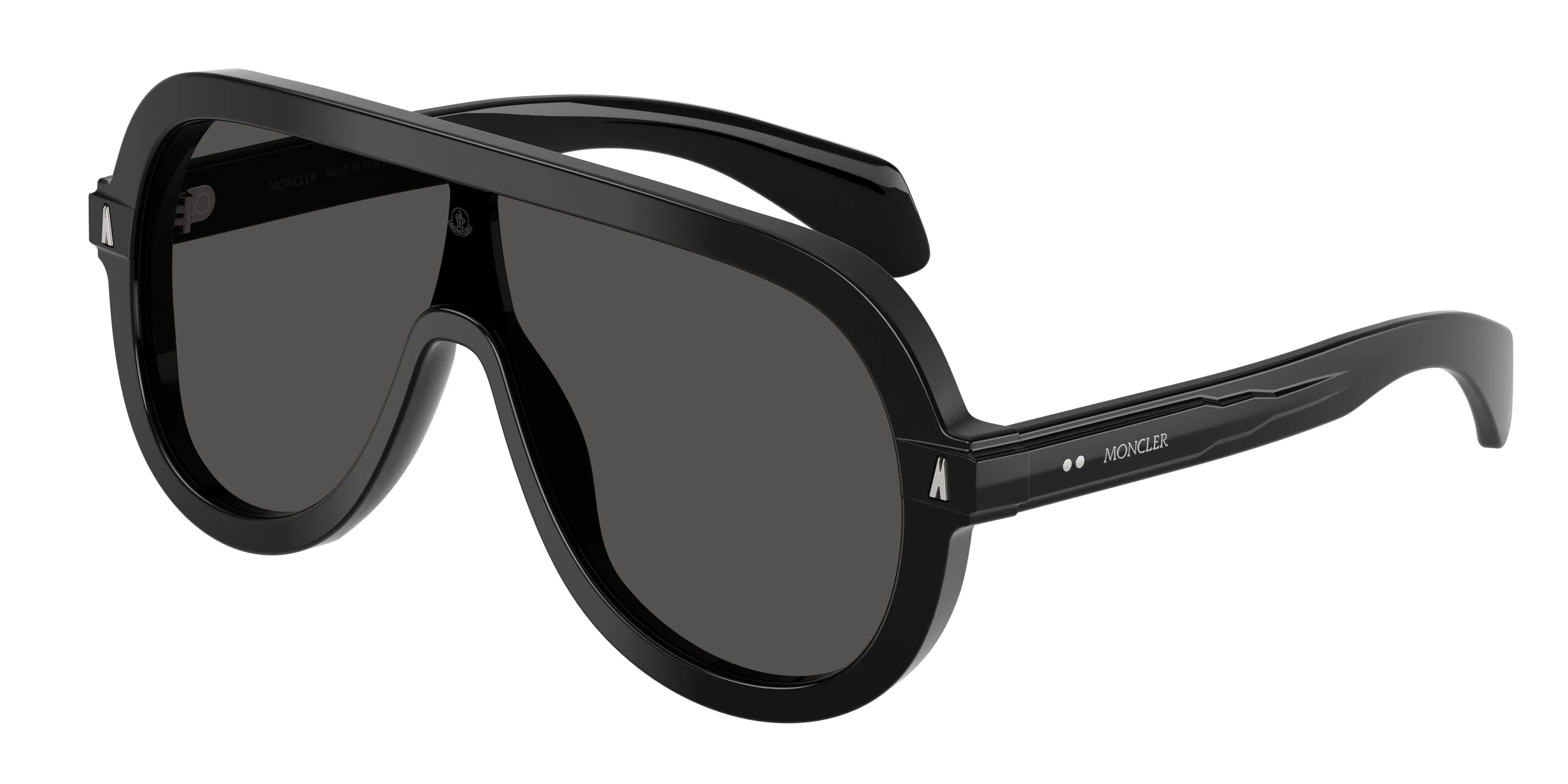 Moncler ME6021U SUNSETTE 300187 Occhiali da sole Acetato Nero Grigio Pilot Normale - immagine 1