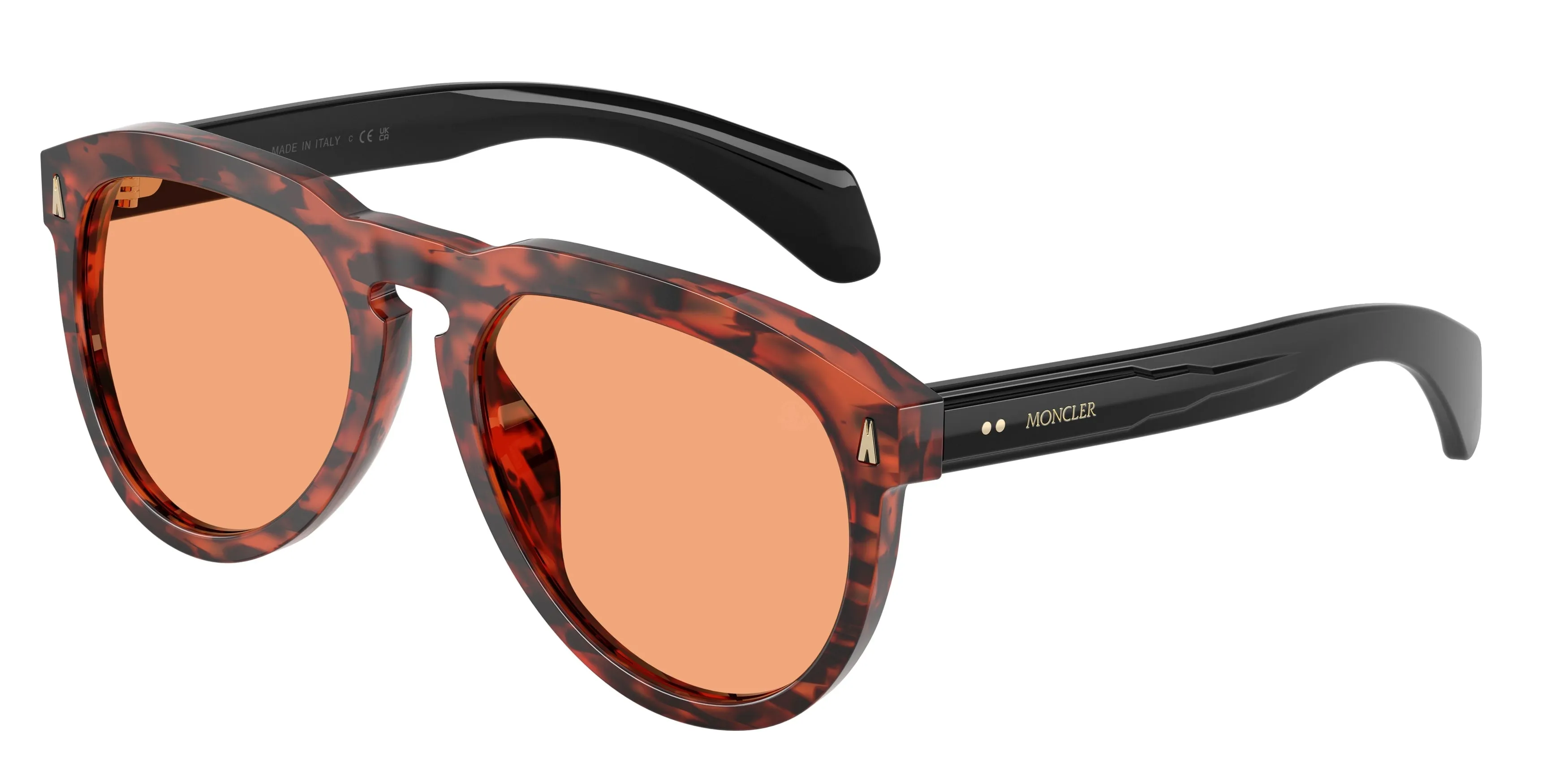 Moncler ME6020U ISOPLETH 303674 Occhiali da sole Acetato Tartaruga Arancione Pilot Normale - immagine 1