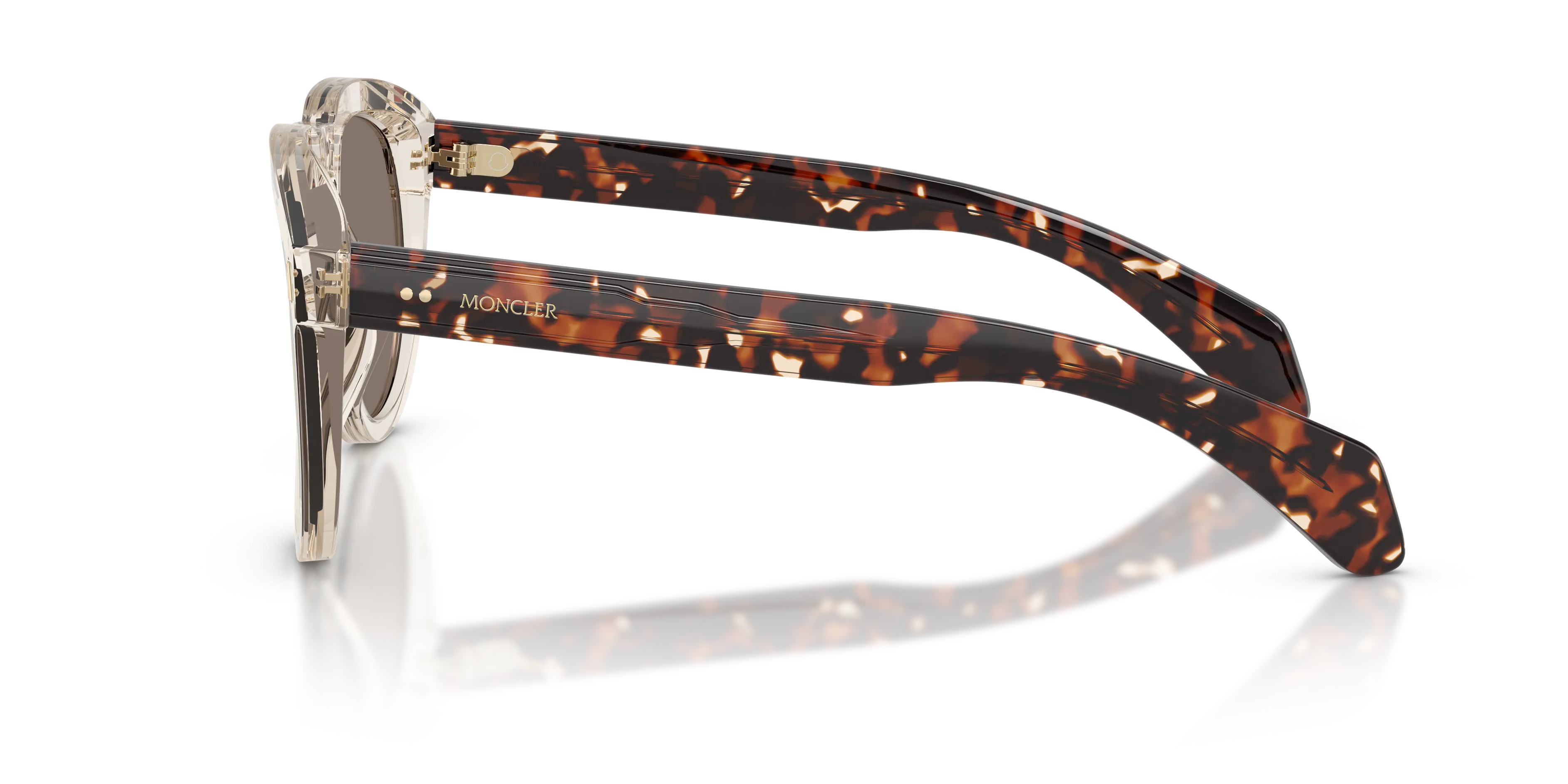 Moncler ME6020U ISOPLETH 30035A Occhiali da sole Acetato Bianco Oro Pilot Normale - immagine 4
