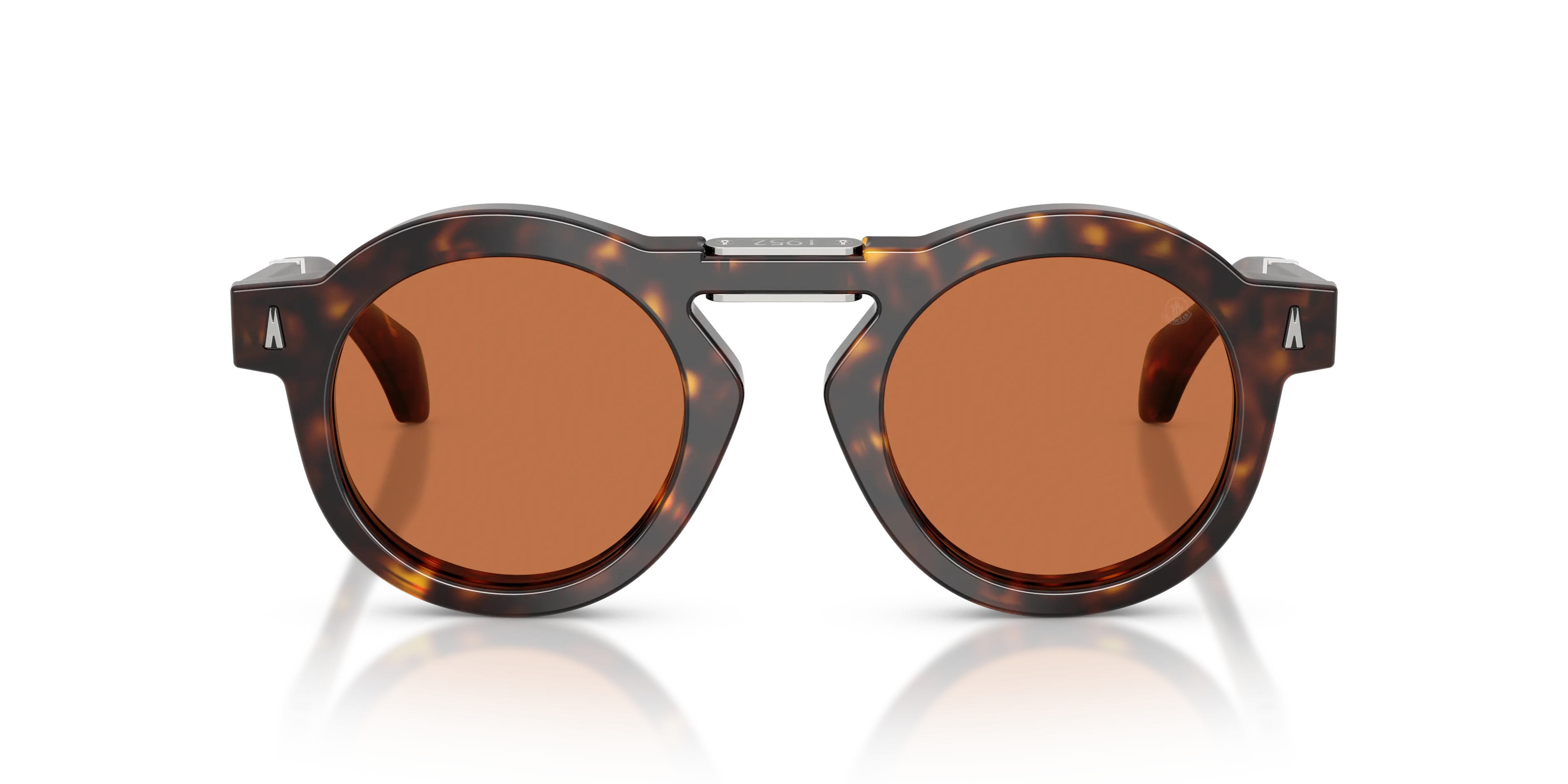 Moncler ME6019U GLISSE 300273 Occhiali da sole Acetato Tartaruga Marrone Rotonda Normale - immagine 3