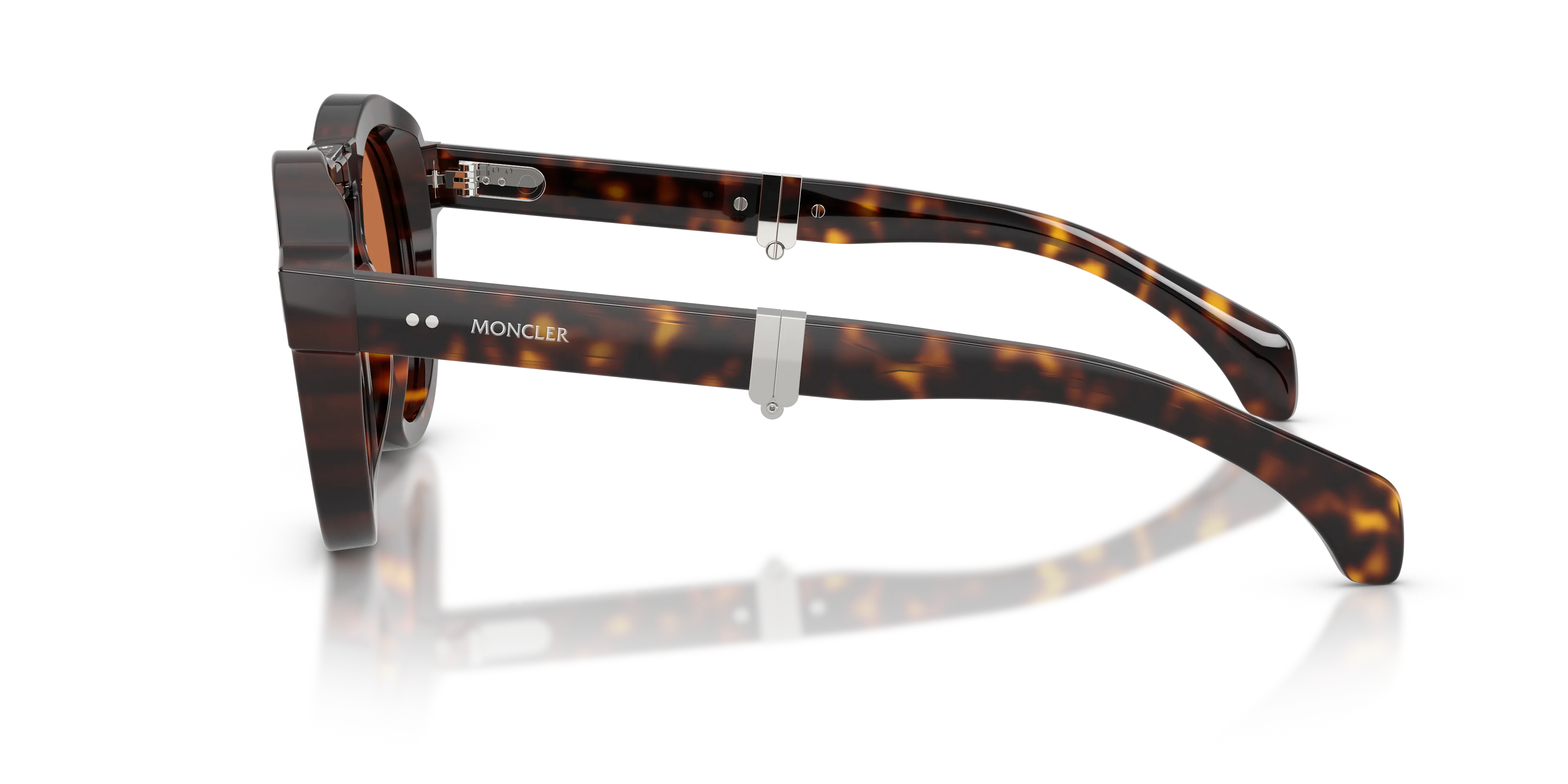 Moncler ME6019U GLISSE 300273 Occhiali da sole Acetato Tartaruga Marrone Rotonda Normale - immagine 4