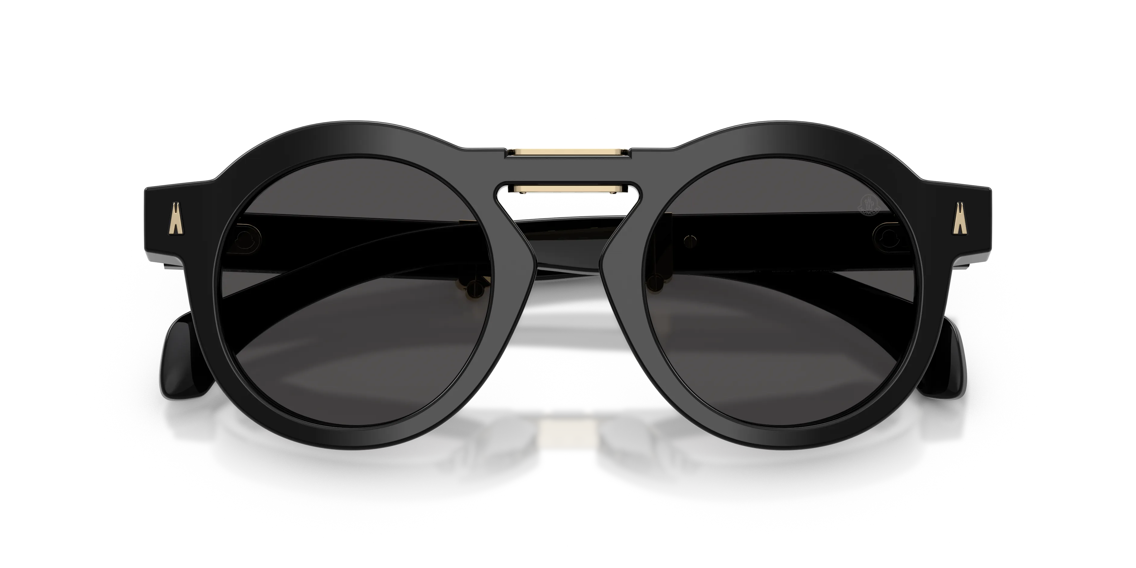 Moncler ME6019U GLISSE 300187 Occhiali da sole Acetato Nero Grigio Rotonda Normale - immagine 2