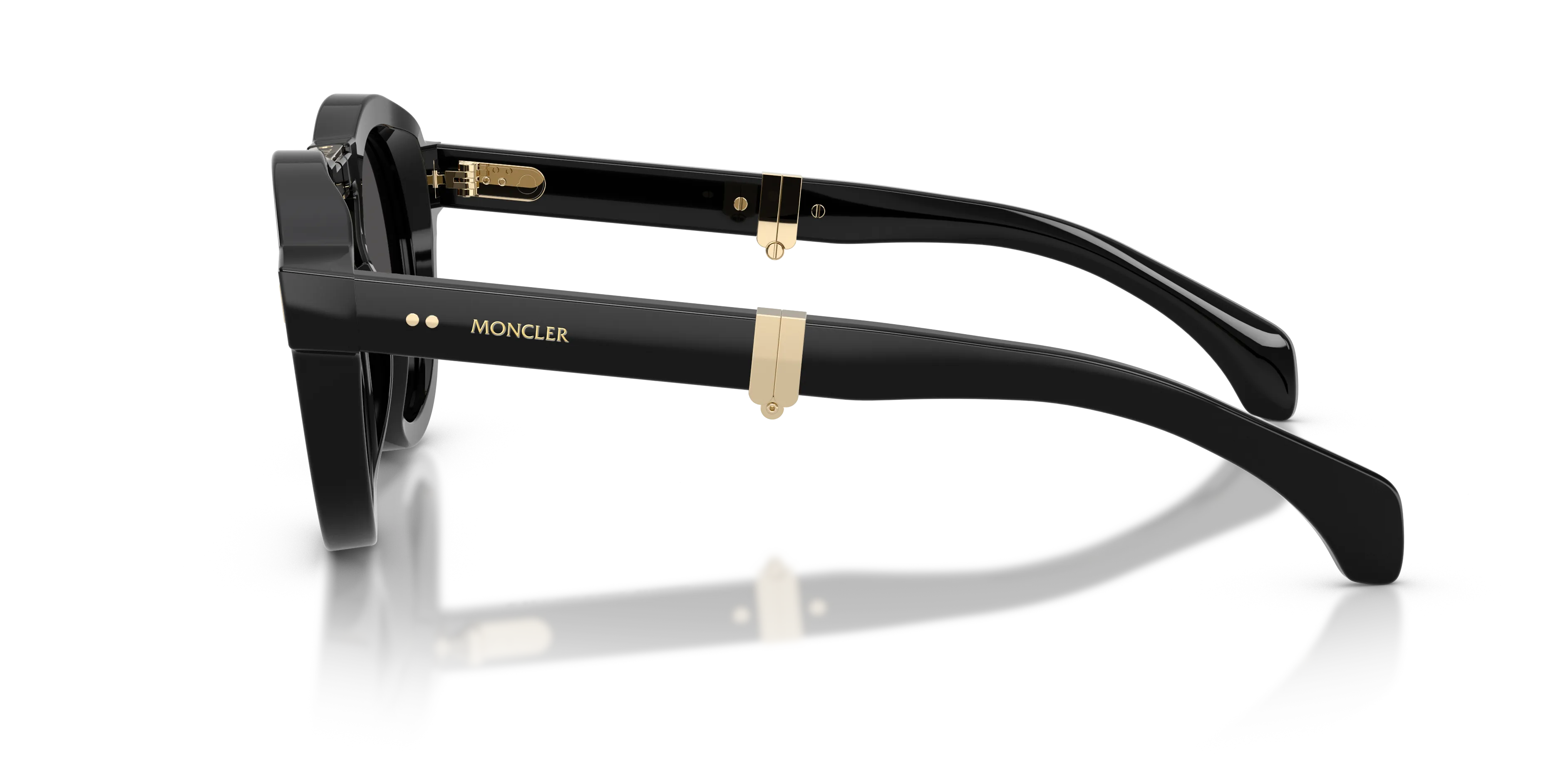 Moncler ME6019U GLISSE 300187 Occhiali da sole Acetato Nero Grigio Rotonda Normale - immagine 4