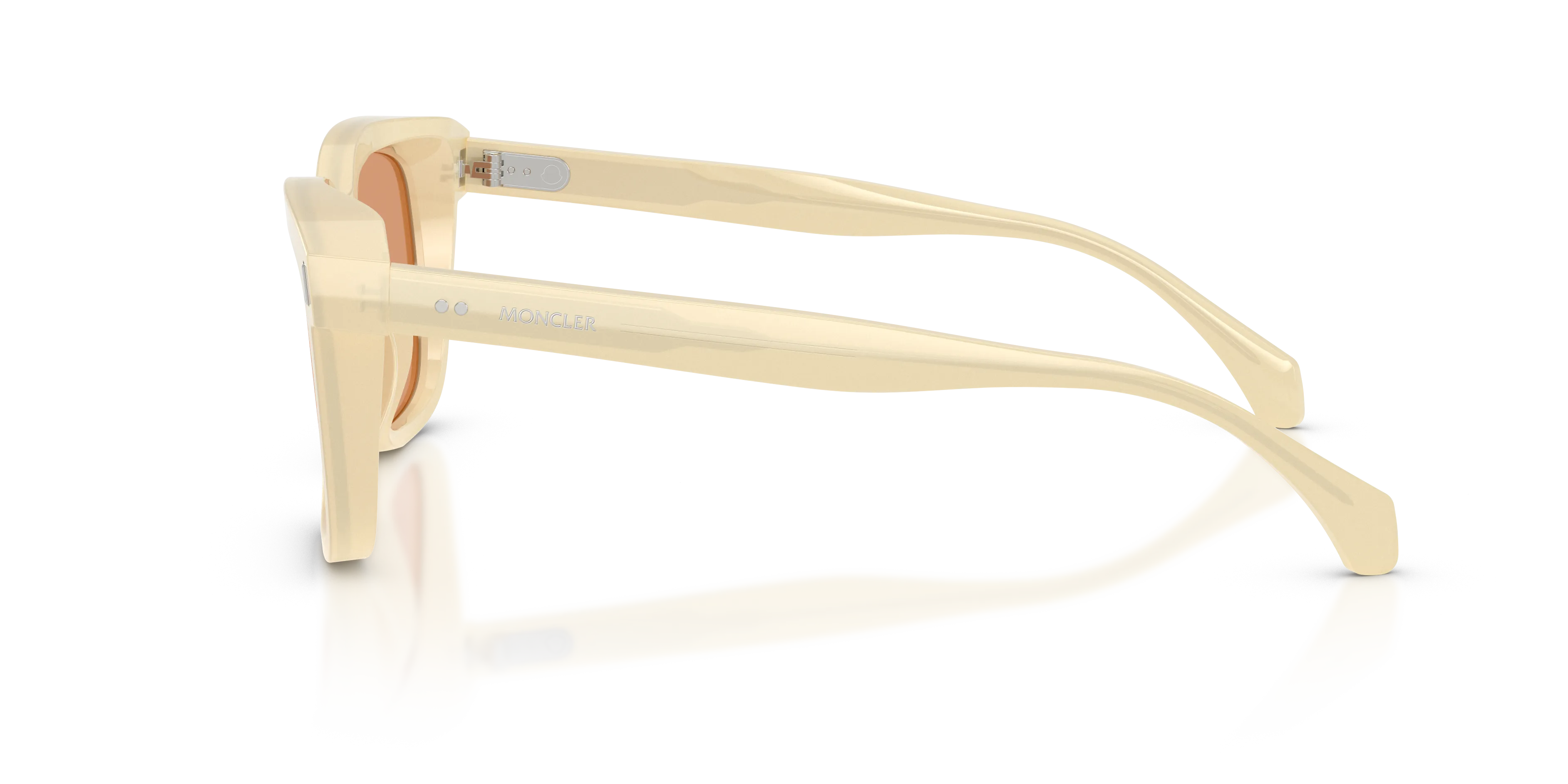 Moncler ME6018 VALAIRE 3035/7 Occhiali da sole Acetato Bianco Marrone Pillow Normale - immagine 4
