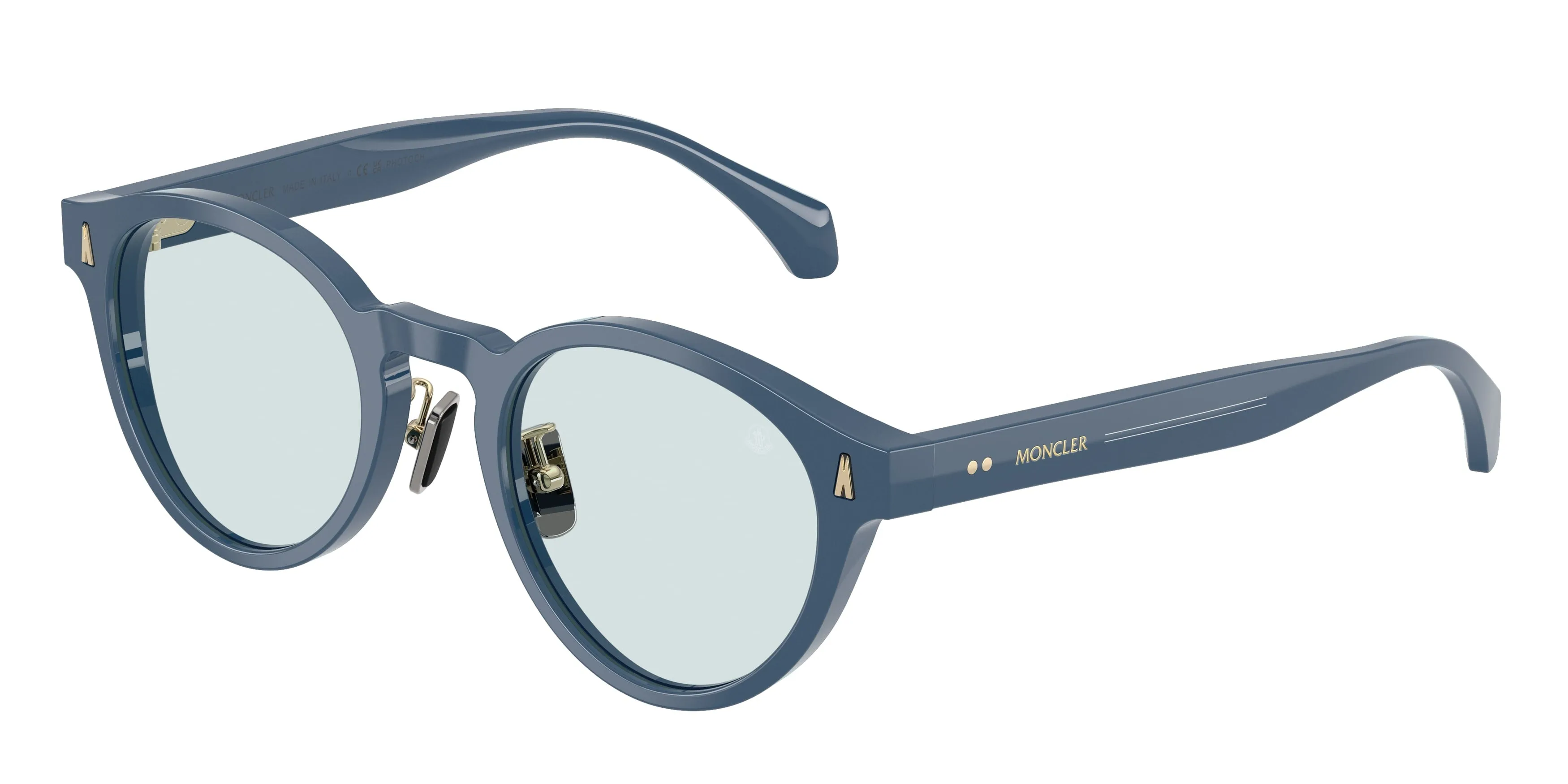 Moncler ME6017D EMBER 3028N2 Occhiali da sole Acetato Blu Azzurro Rotonda Fotocromatiche - immagine 1