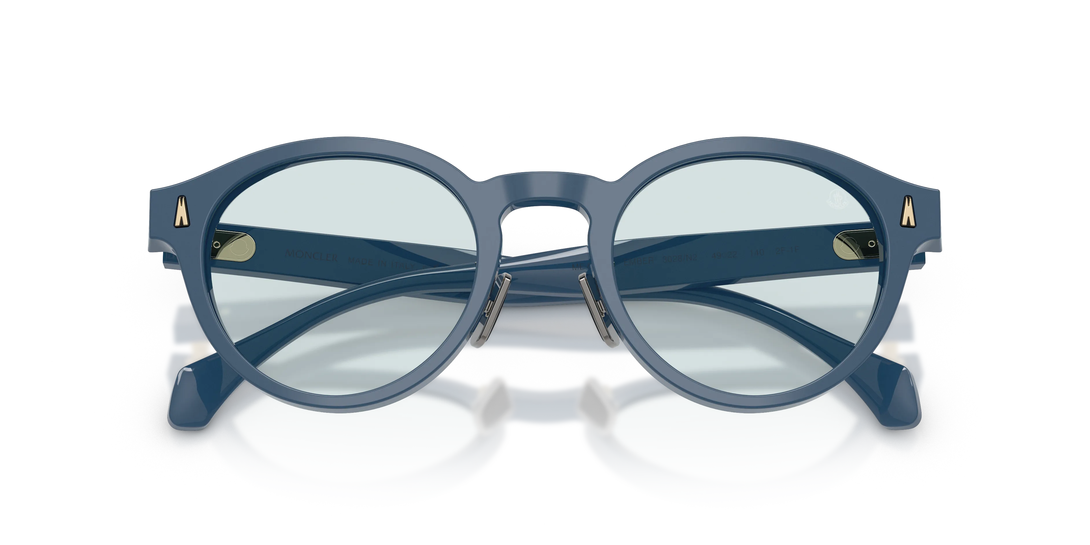 Moncler ME6017D EMBER 3028N2 Occhiali da sole Acetato Blu Azzurro Rotonda Fotocromatiche - immagine 2