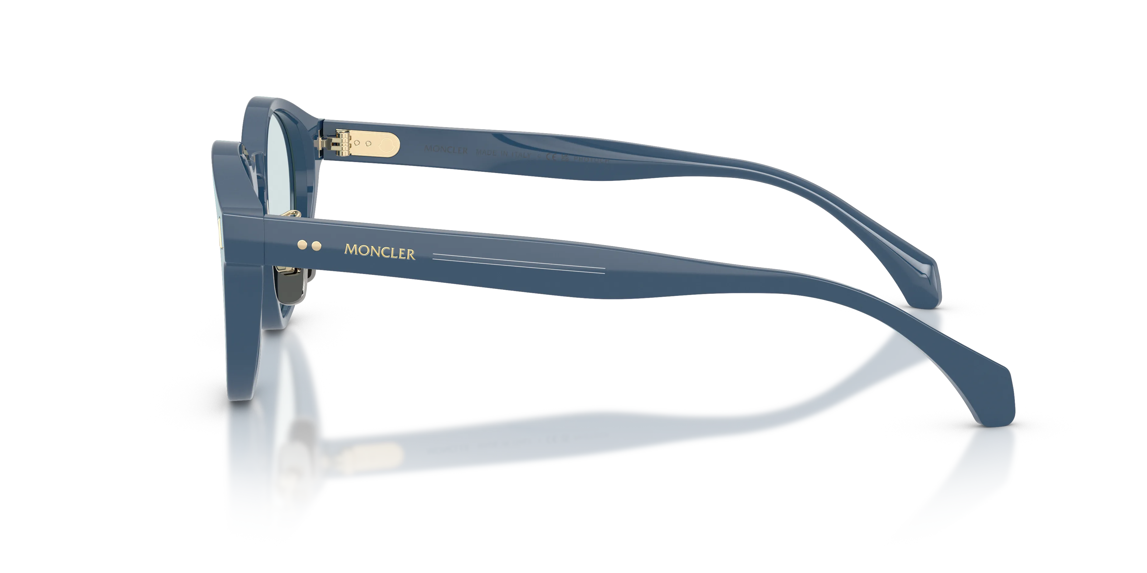 Moncler ME6017D EMBER 3028N2 Occhiali da sole Acetato Blu Azzurro Rotonda Fotocromatiche - immagine 4