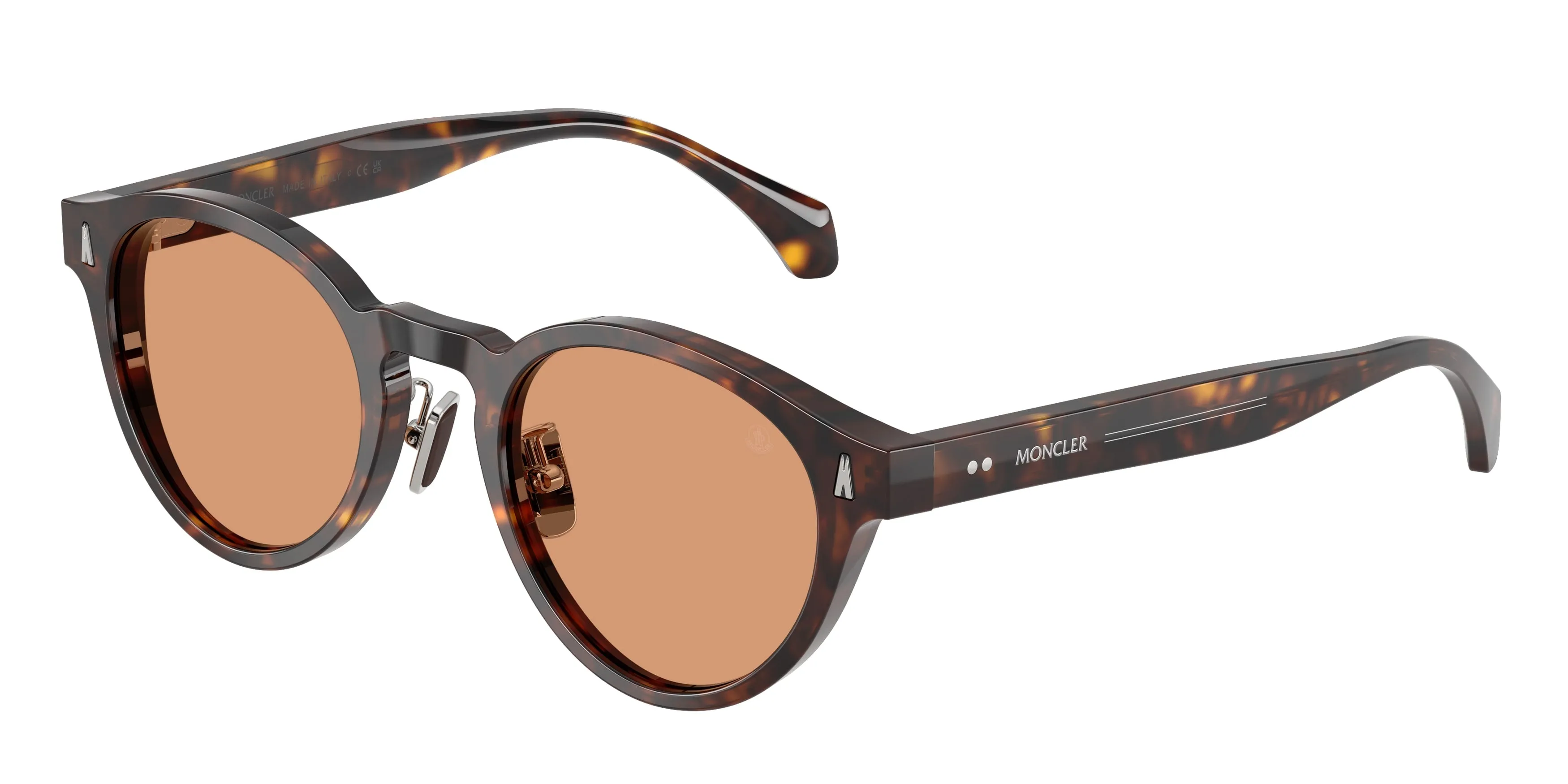 Moncler ME6017D EMBER 3002/7 Occhiali da sole Acetato Tartaruga Marrone Rotonda Normale - immagine 1